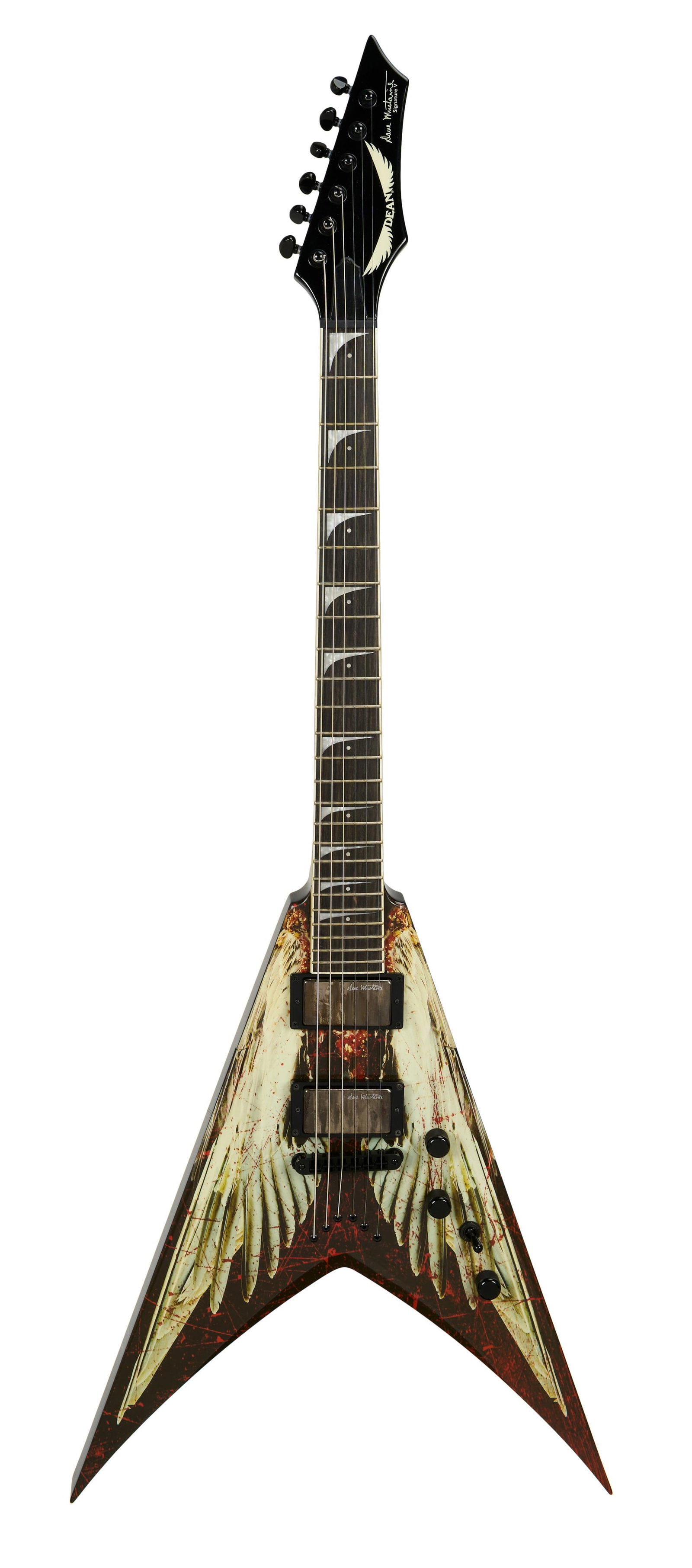 Megadeth | Dave Mustaine's Stage Played 2012 Dean VMNT Angel of Deth Electric Guitar: A 2012 Dean VMNT "Angel of Deth" Flying V electric guitar, made in Indonesia, serial #CT120704944. Originally part of the 2014 Countdown To Extinction auction which featured 20 of Dave Mustaine'