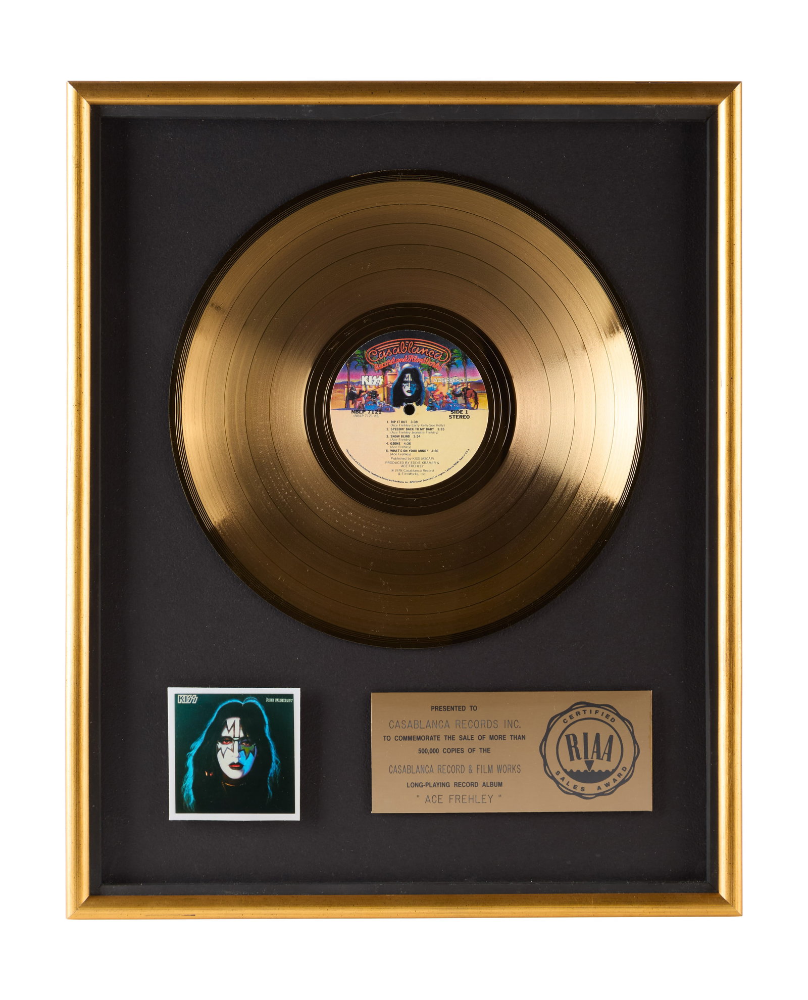 Ace Frehley | RIAA "Gold" Sales Award Casablanca "Ace Frehley" (1 of 2)