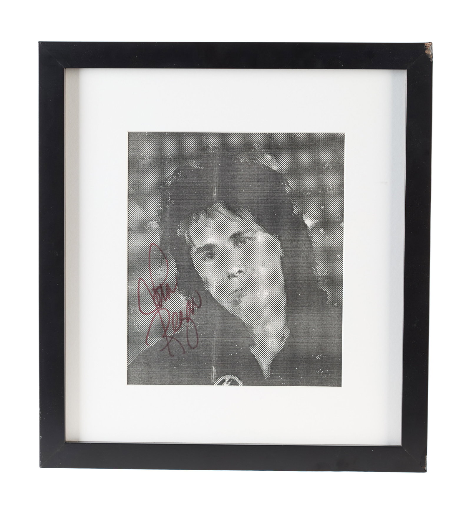 John Reagan | Signed Photo Print: A framed print featuring John Reagan, the former member of ex-KISS guitarist Ace Frehley's band "Frehley's Comet" from 1984 to 1990, signed on the front by Reagan in black marker. 