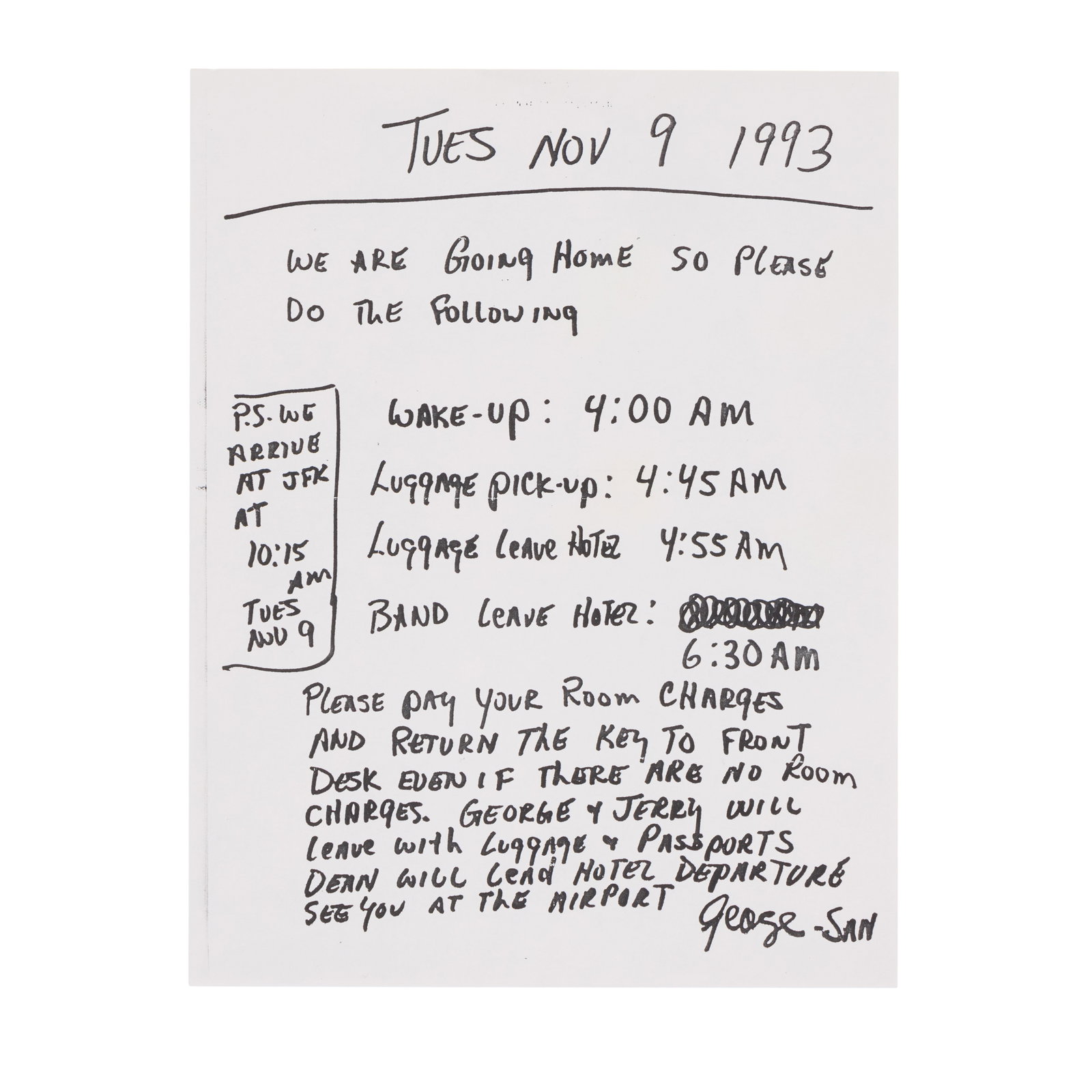 Ace Frehley | 1993 Tour Schedule (1 of 2)