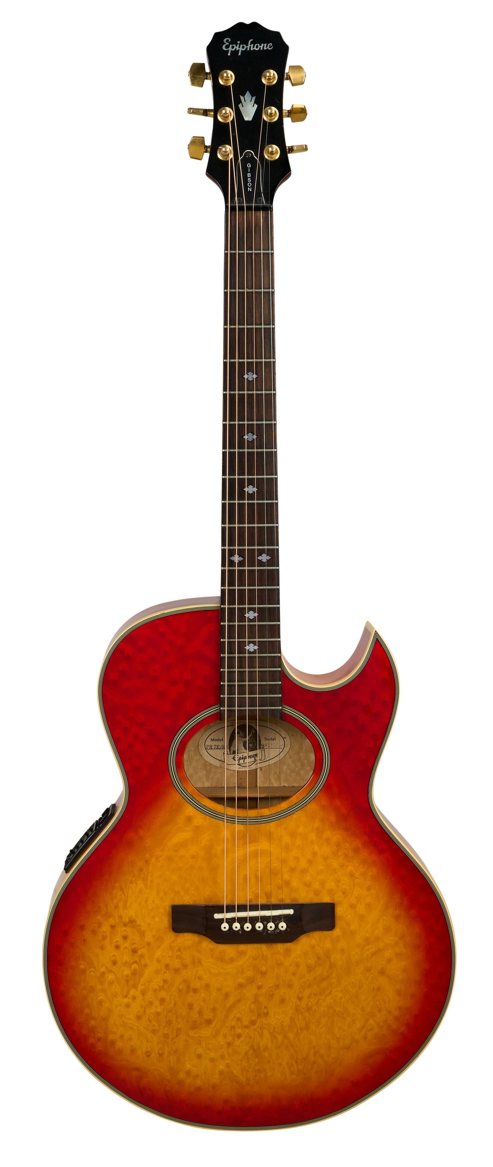 KISS | Ace Frehley's 1995 MTV Unplugged Epiphone PR 7E/RS Acoustic Guitar, Cherry Sunburst Over (1 of 11)