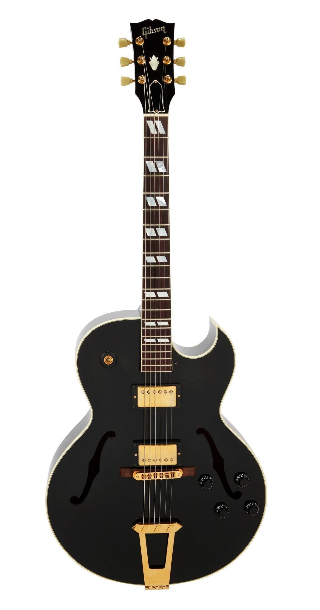 Guns 'n Roses | 1988 Gibson ES-175 Electric Guitar Custom Made for Izzy Stradlin with Photos: A 1988 Gibson ES-175 hollow body electric guitar, serial #82878542, in ebony finish. This guitar was owned, played, and custom-made by Gibson for Izzy Stradlin, guitarist from the original lineup of