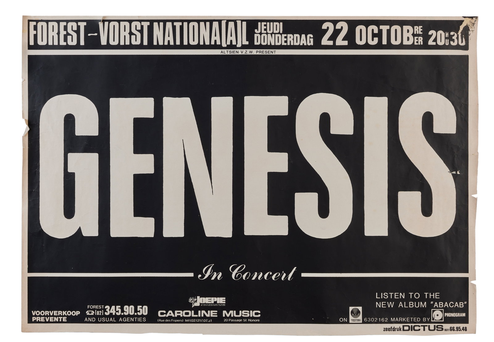 Genesis | Vorst National Forest 1981 Concert Poster (1 of 3)