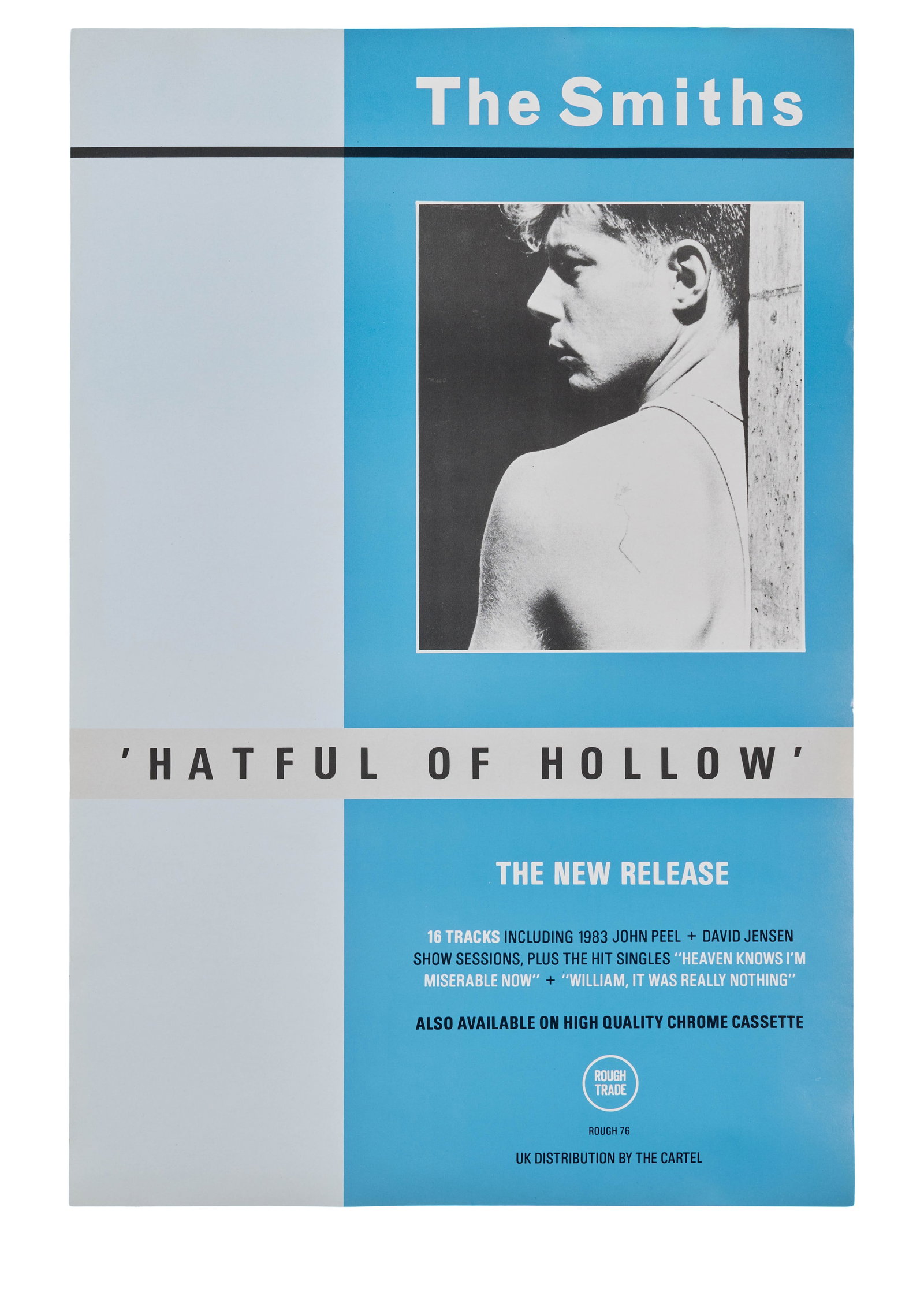 The Smiths | 1984 "Hatful Of Hollow" Promotional Poster: An original promotional poster for the release of The Smith's Hatful Of Hollow compilation album from 1984. It features the album art work and information about the album tracks.
