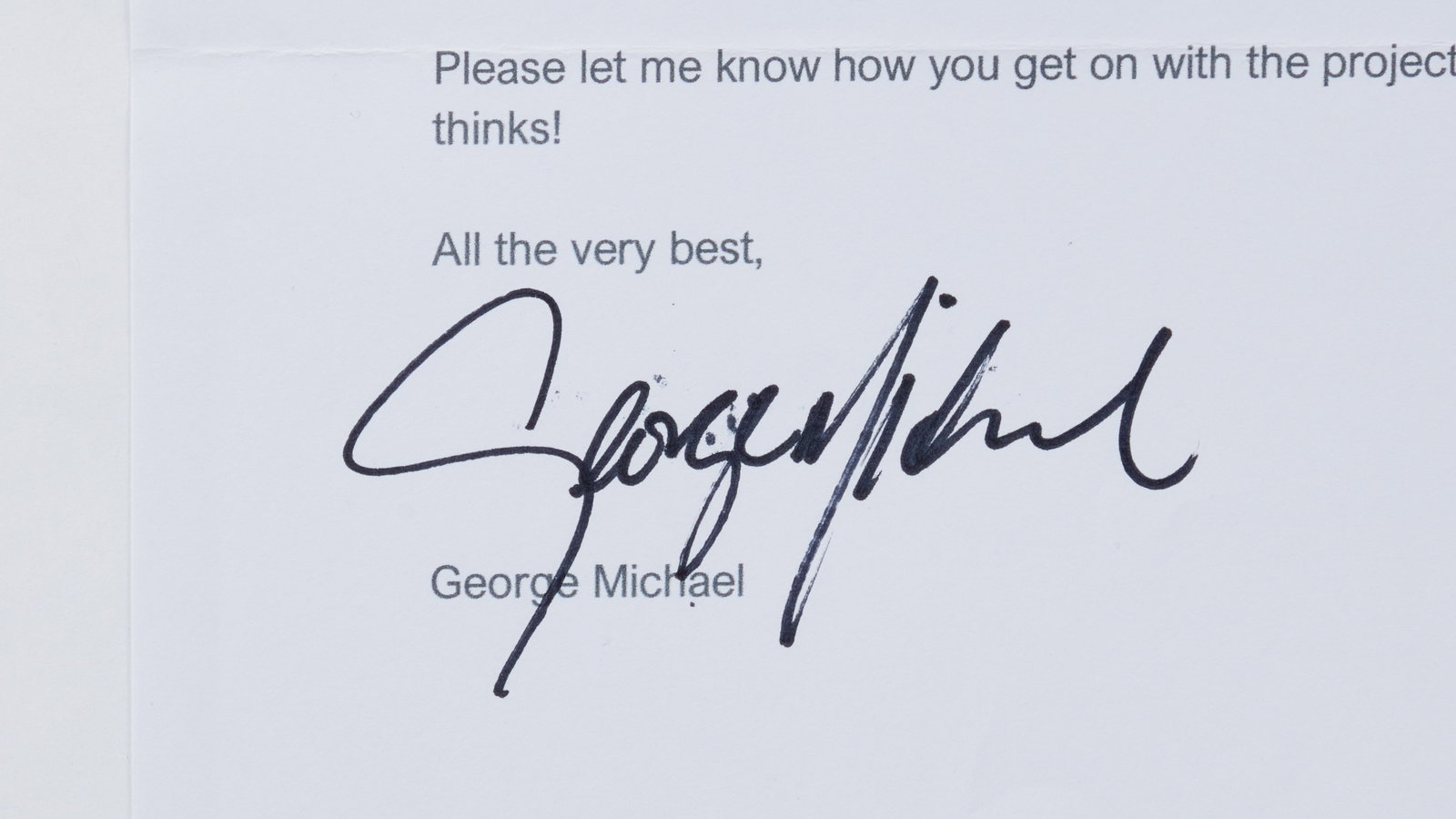 George Michael | 2016 Signed Letter - 2
