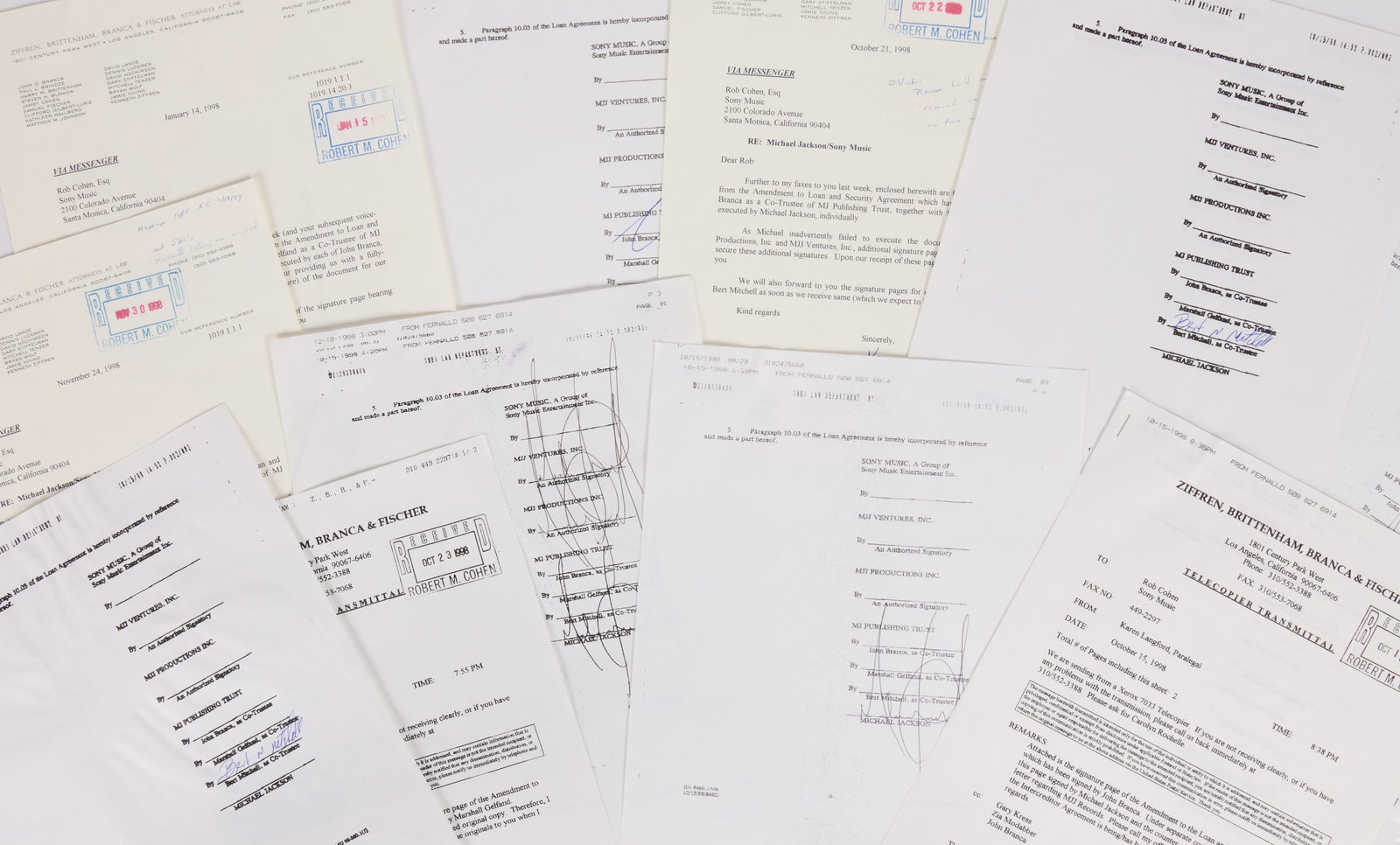 Michael Jackson | 1998 Signed Amendment to Loan and Security Contract (1 of 3)