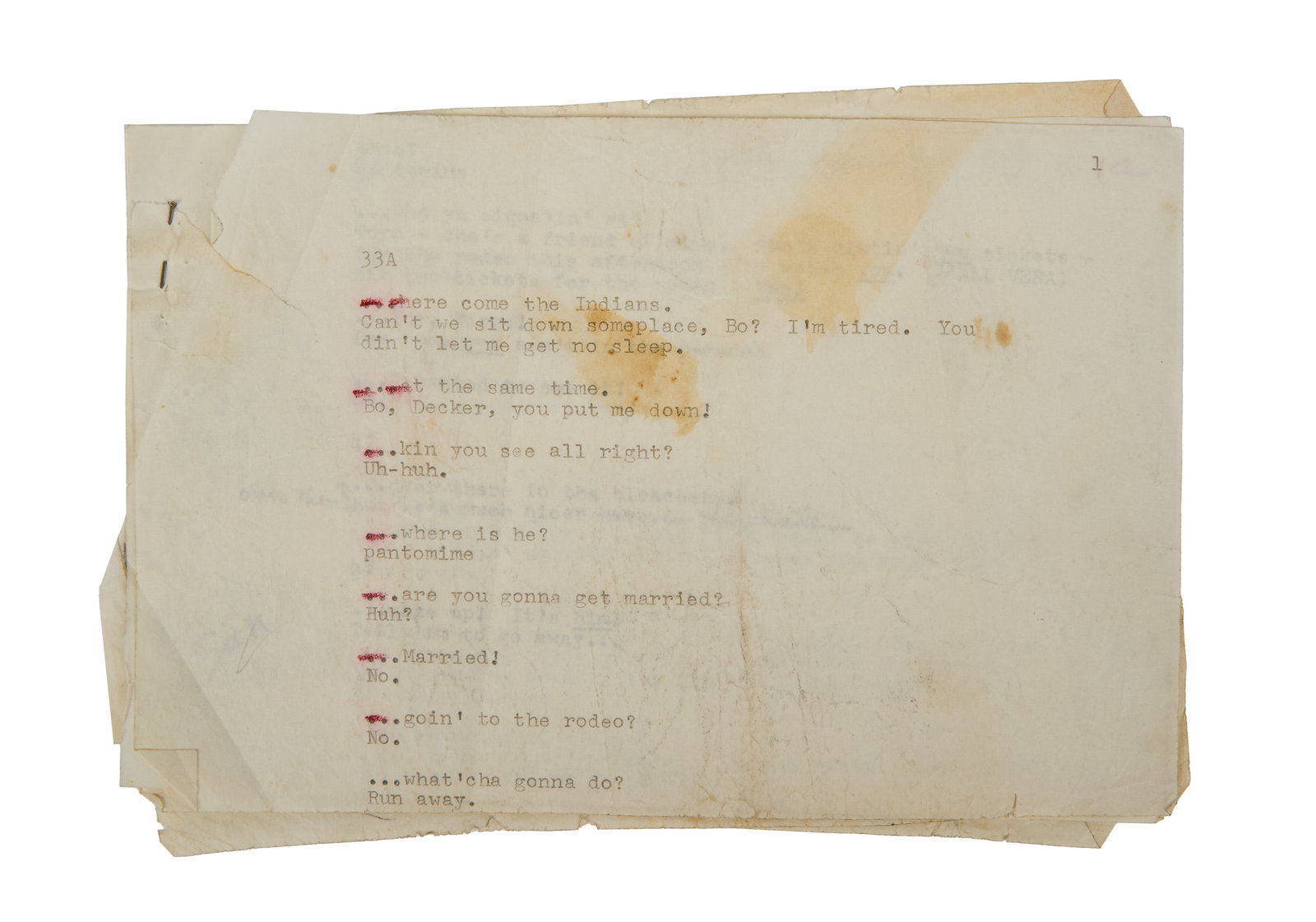 Marilyn Monroe | 1956 Annotated Sides from "Bus Stop" - 3