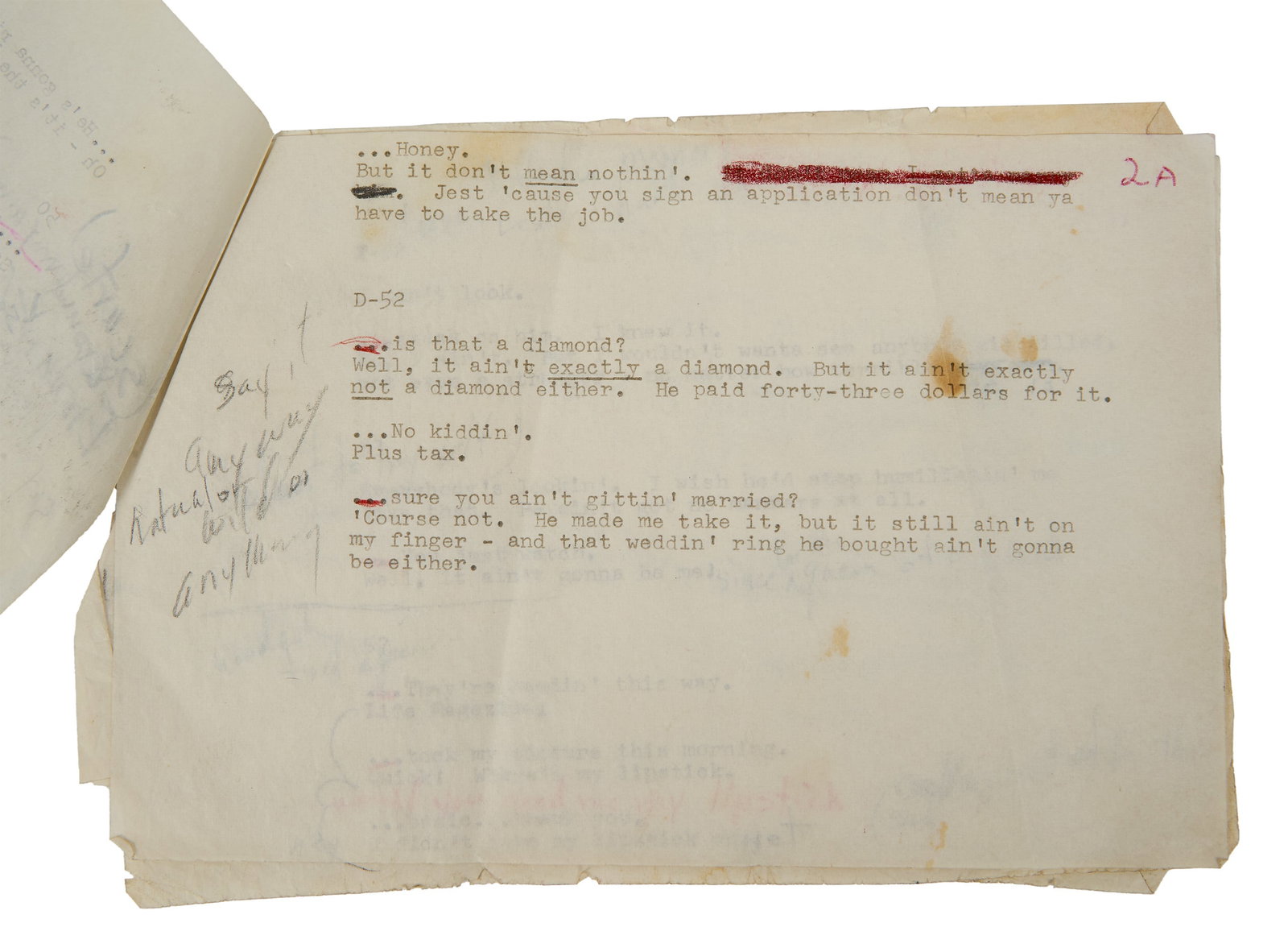 Marilyn Monroe | 1956 Annotated Sides from "Bus Stop" - 5