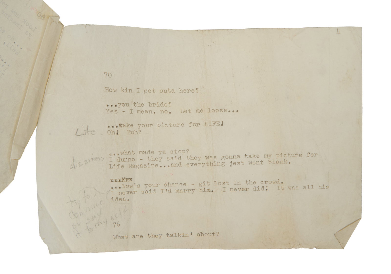 Marilyn Monroe | 1956 Annotated Sides from "Bus Stop" - 7