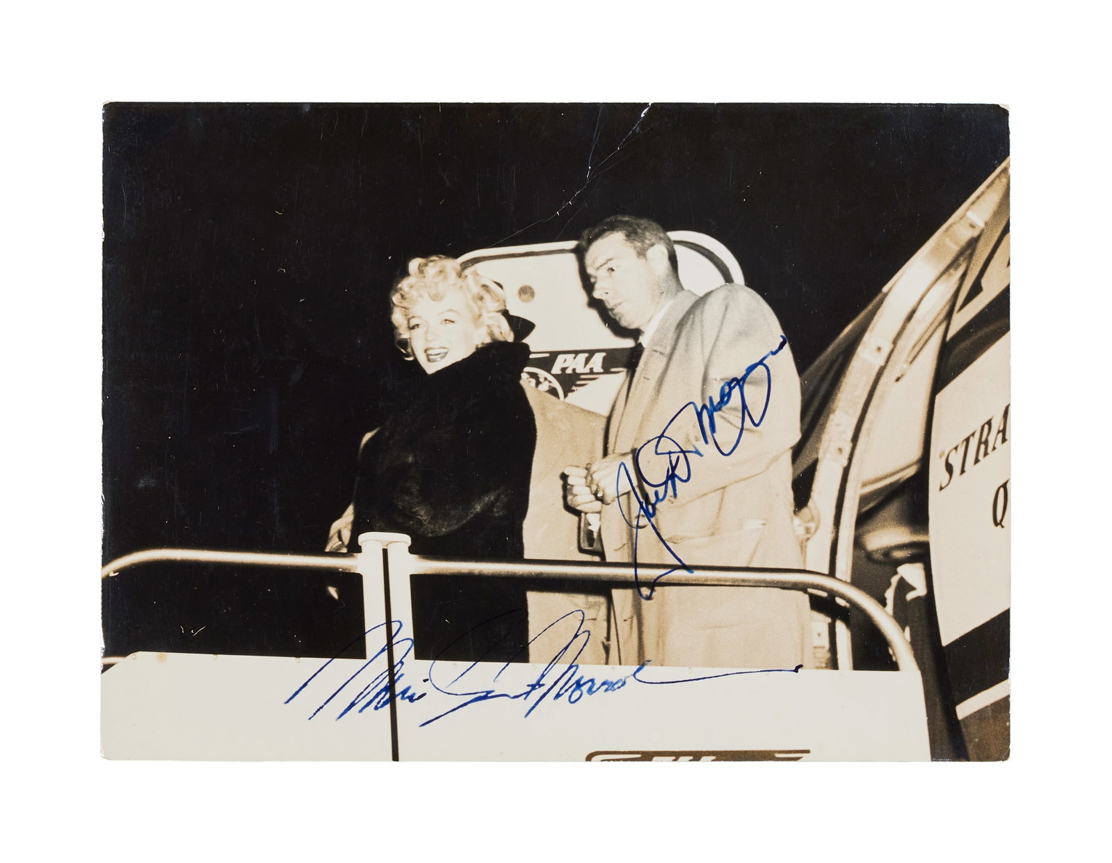 Marilyn Monroe and Joe DiMaggio | 1954 Signed Small Black and White Photograph (1 of 2)