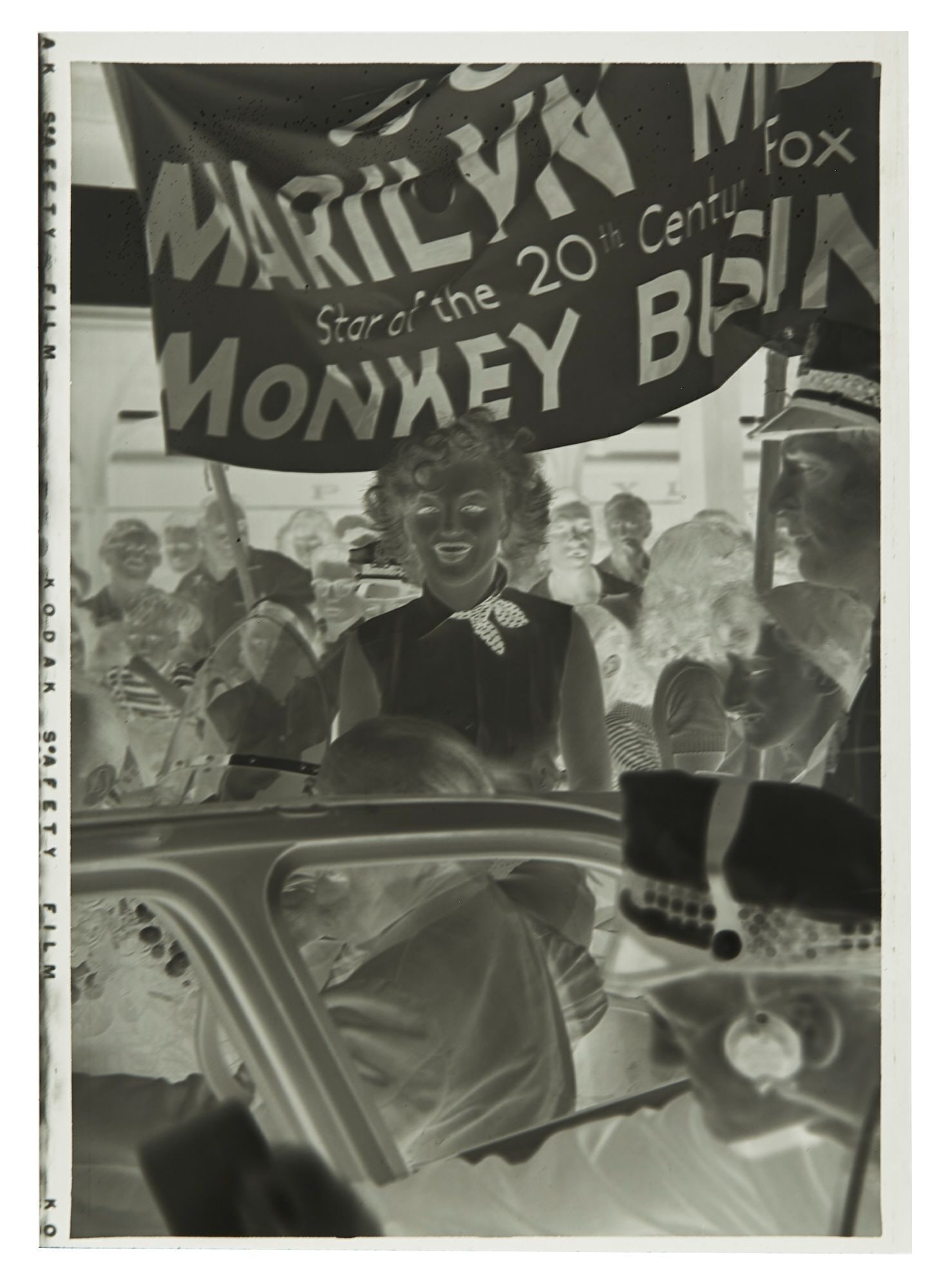 Marilyn Monroe | 1952 Rare Negative Related to "Monkey Business": 20th Century Fox 1952; an original print, marked "Kodak Safety Film," depicting the then starlet at a parade which took place in Atlantic City New Jersey on September 2, 1952 when she was there for
