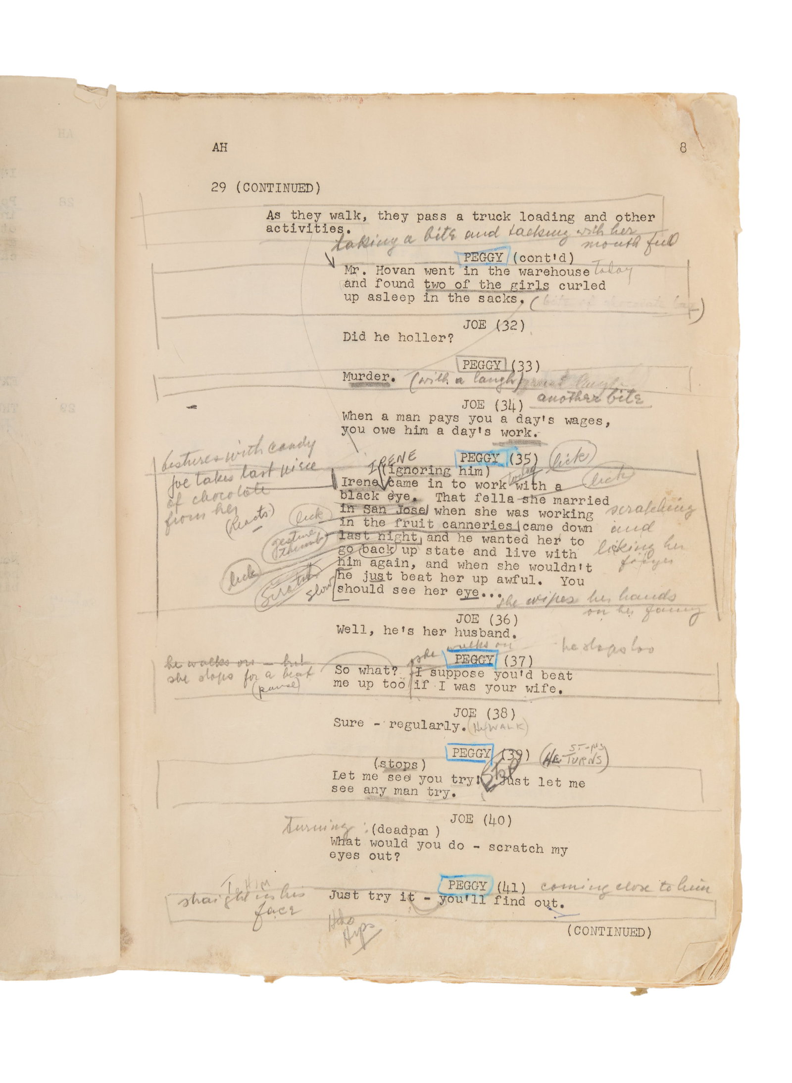 Marilyn Monroe | 1951 Lightly Annotated Script from "Clash by Night" - 2