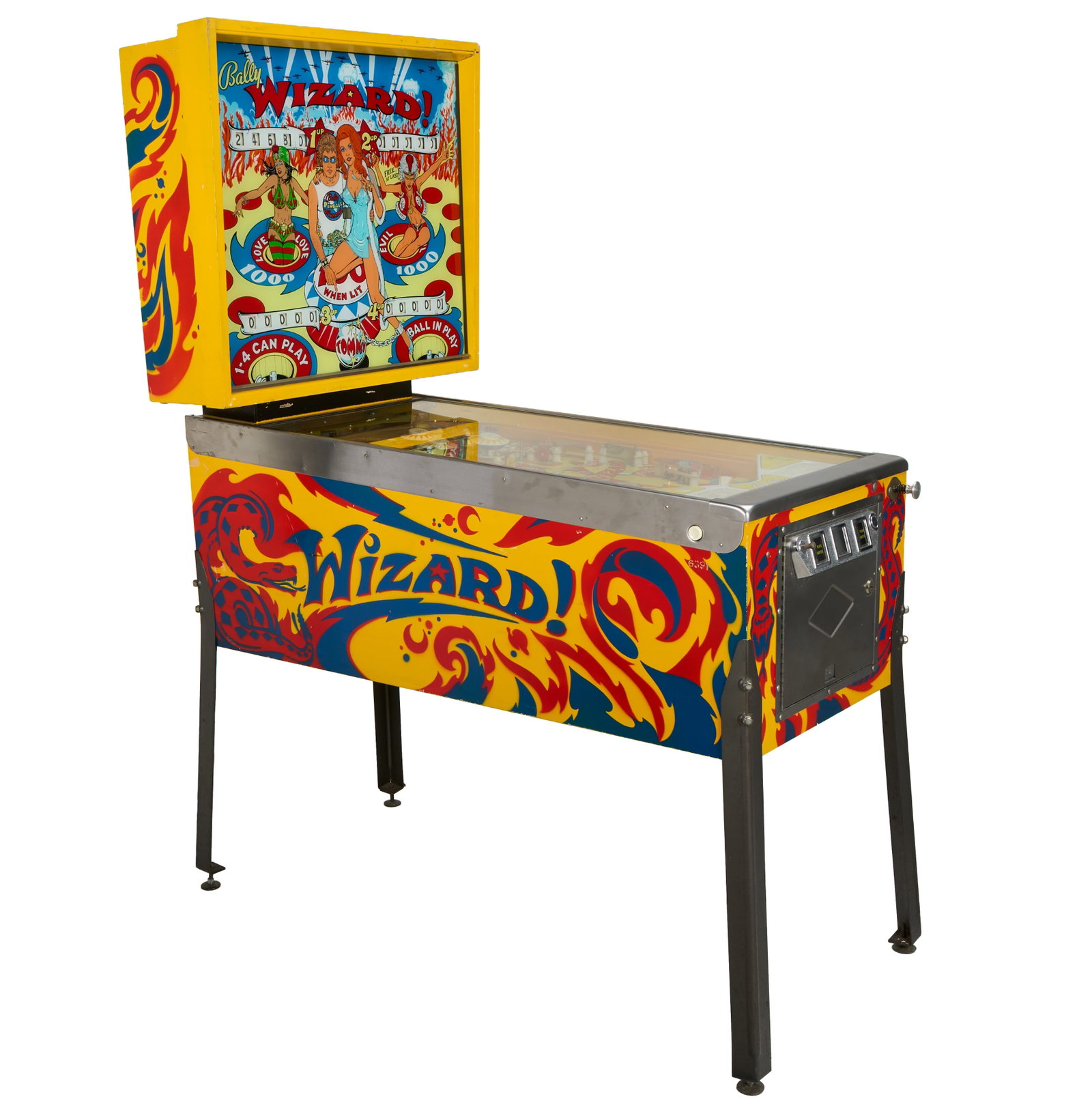 Ann-Margret | 1975 Pinball Machine Related to "Tommy": A piece of the classic design; featuring an image of Ann-Margret and Roger Daltry as their characters from the cult 1975 Hemdale Film Corporation rock opera, the words "Wizard" and "Tommy" and
