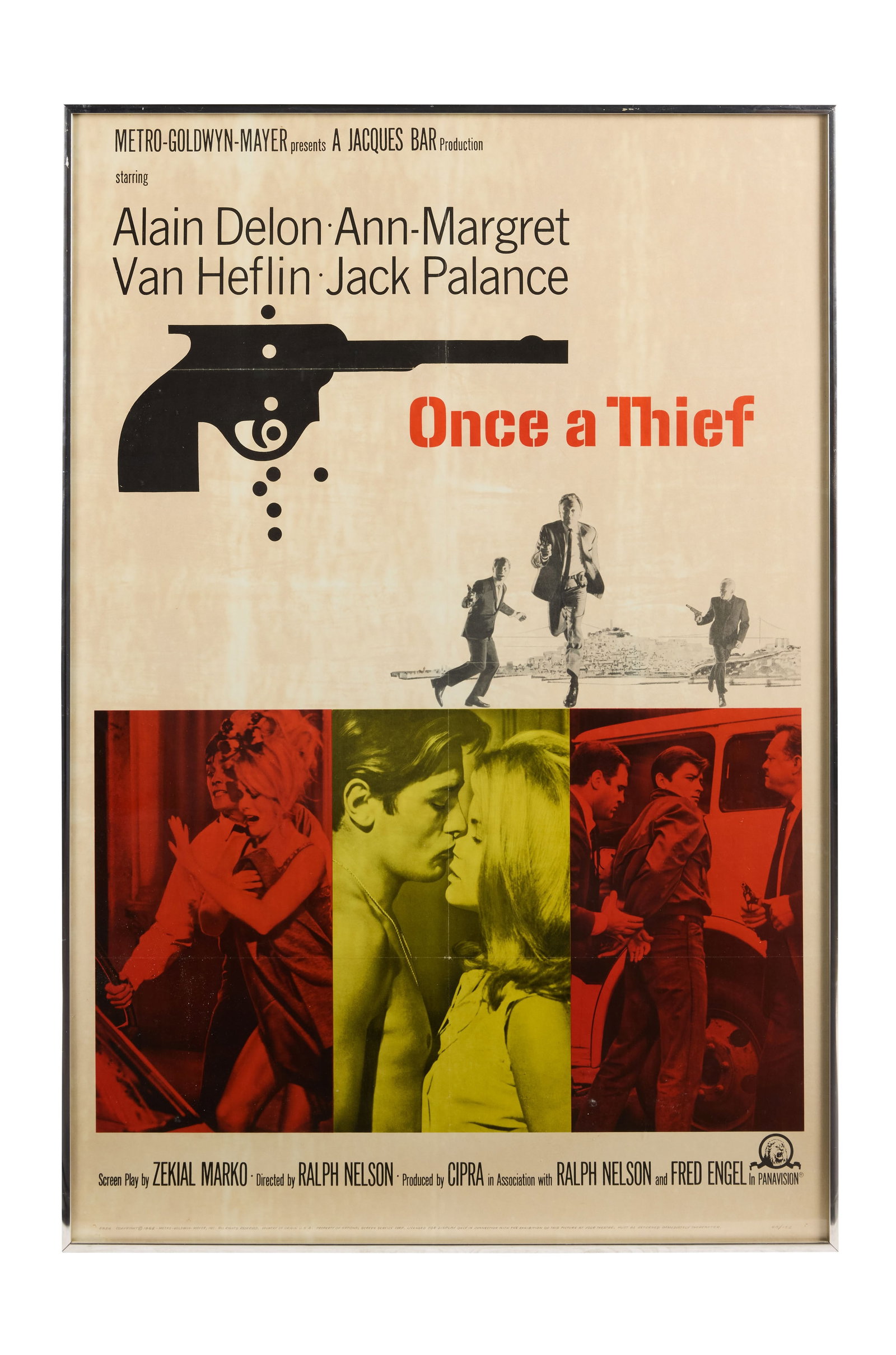 Ann-Margret | 1965 One-Sheet Movie Poster from "Once a Thief": Metro-Goldwyn-Mayer, 1965; from the crime drama that co-starred quite possibly one of the best-looking men on the face of the earth, French actor Alain Delon; framed; on display in the star's home