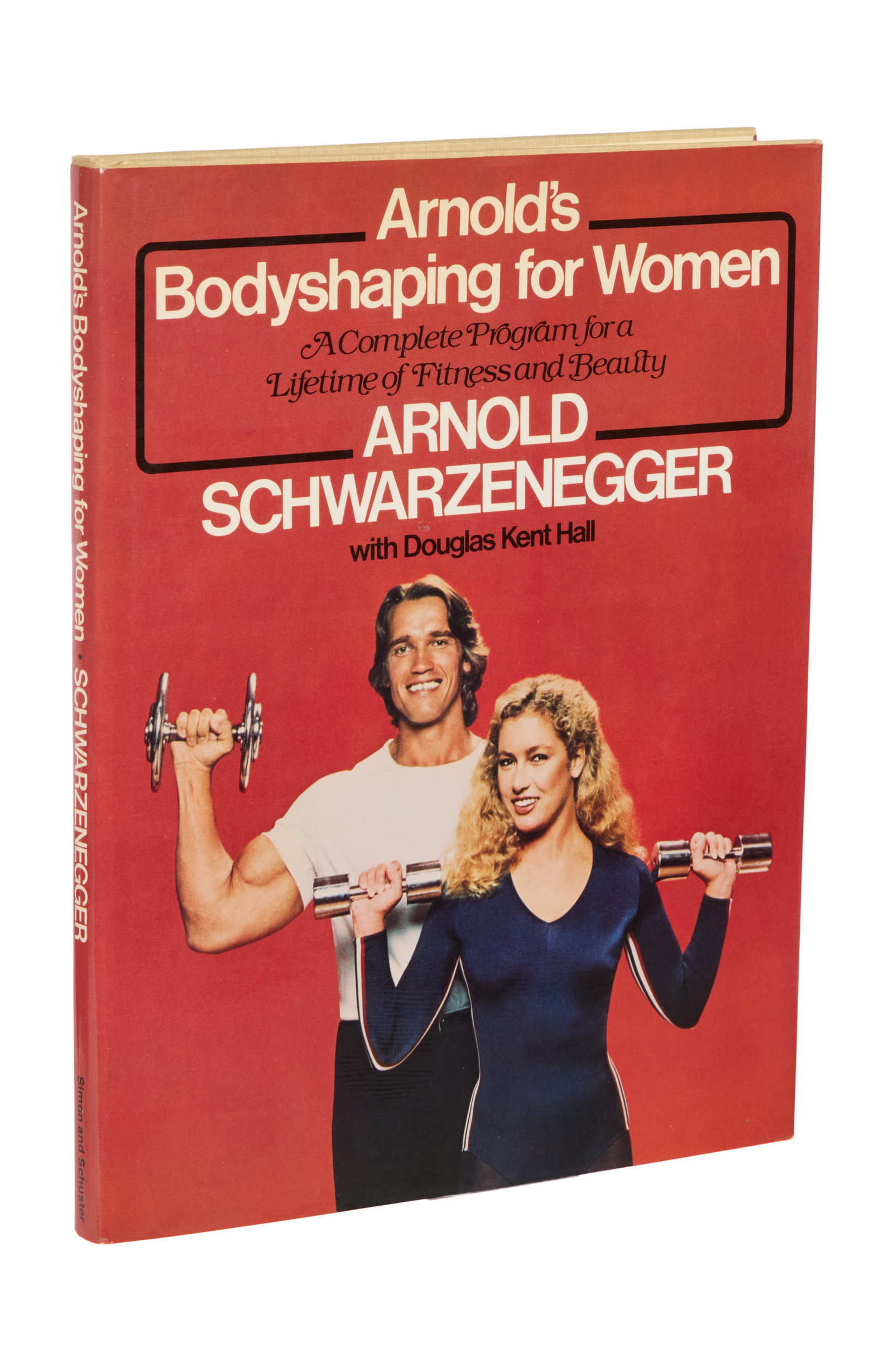 Ann-Margret | 1979 Arnold Schwarzenegger Signed Book Titled "Arnold's Bodyshaping for Women": A hardcover, by the actor, dust jacket, published in 1979 by Simon and Schuster, New York, signed in blue felt-tip ink on the front free end page "To Ann Margaret [sic] / Merry Christmas / your
