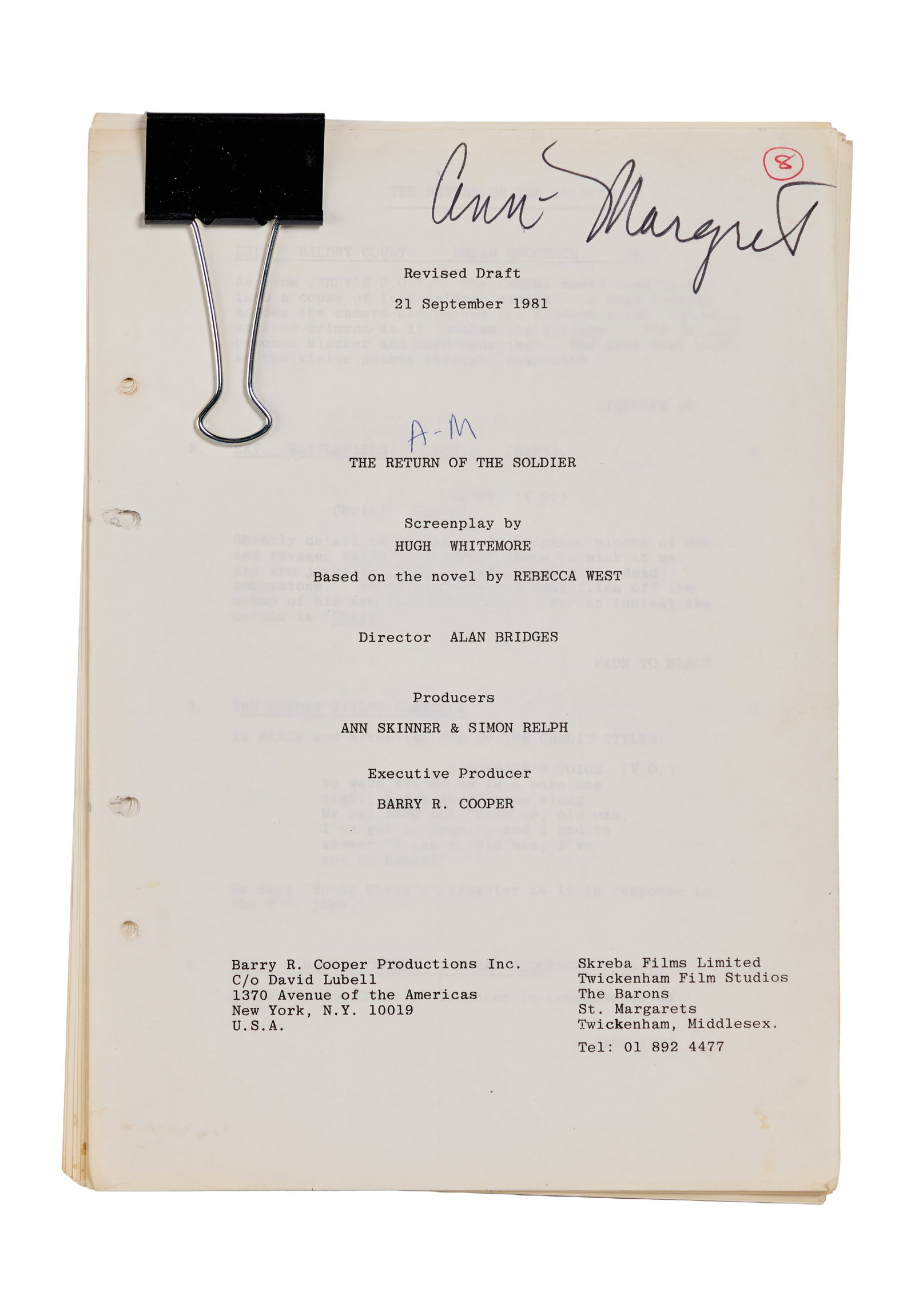 Ann-Margret | 1980s-2000s Scripts from Various Films - 4