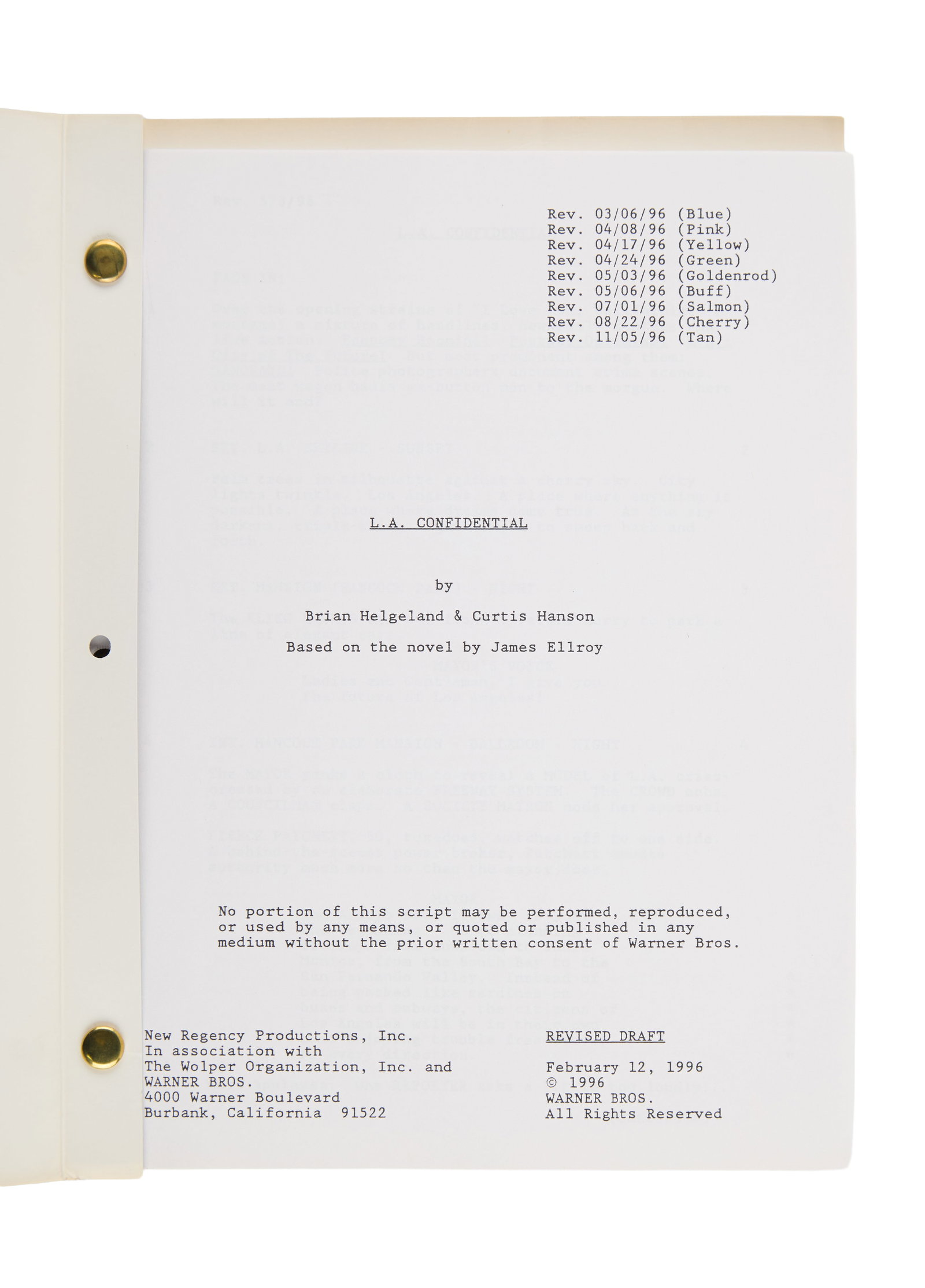 Ann-Margret | 1997 Script from "L.A. Confidential" - 3