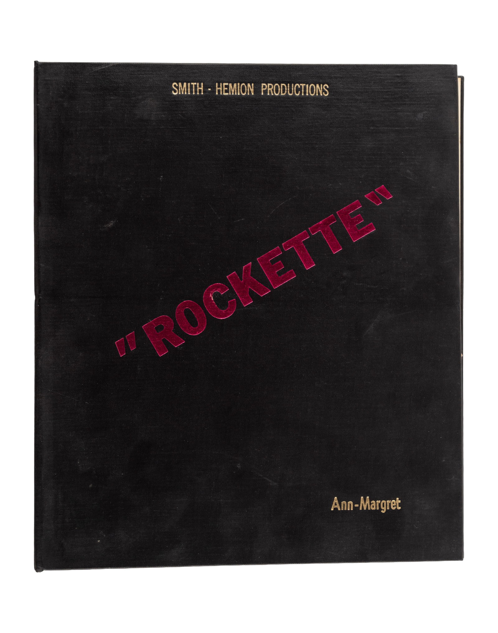Ann-Margret | 1978 Script from "Rockette: A Holiday Tribute to the Radio City Music Hall": NBC Television, 1978; black 3-ring binder with show title on cover as well "Ann-Margret" embossed in lower right corner, marked "Second Draft," dated "9/11/78," approximately 167 pages, with a number