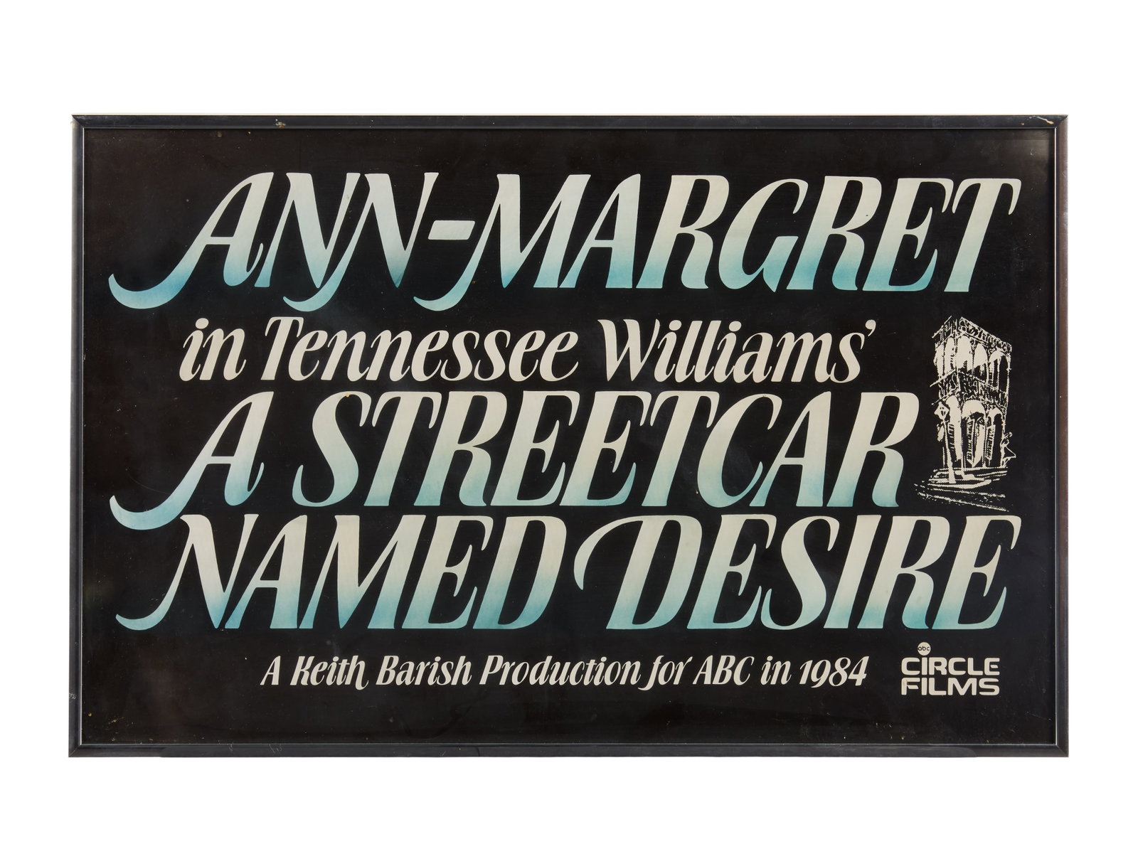 Ann-Margret | 1984 Advertising Items for "A Streetcar Named Desire": ABC Television, 1984; the first is a spread from the April 11, 1983 issue of Daily Variety magazine, mounted to a PermaPlaque; the second is a herald printed in a light-blue tone; framed; both on