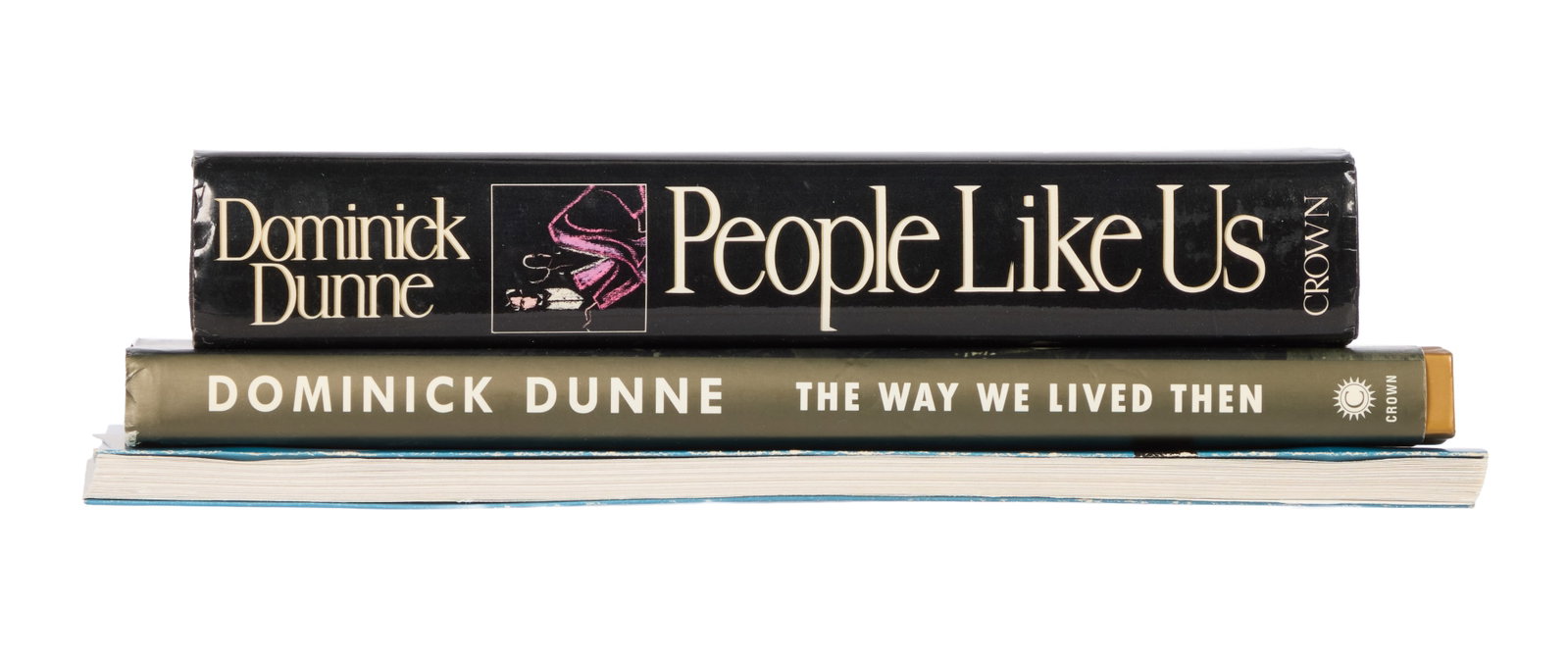 Ann-Margret | 1980s-1990s Dominick Dunne Signed Books: A group of two; both by Dunne; the first a hardcover titled "People Like Us," dust jacket, published in 1988 by Crown Publishers, Inc., New York, signed in black felt-tip ink on the title page