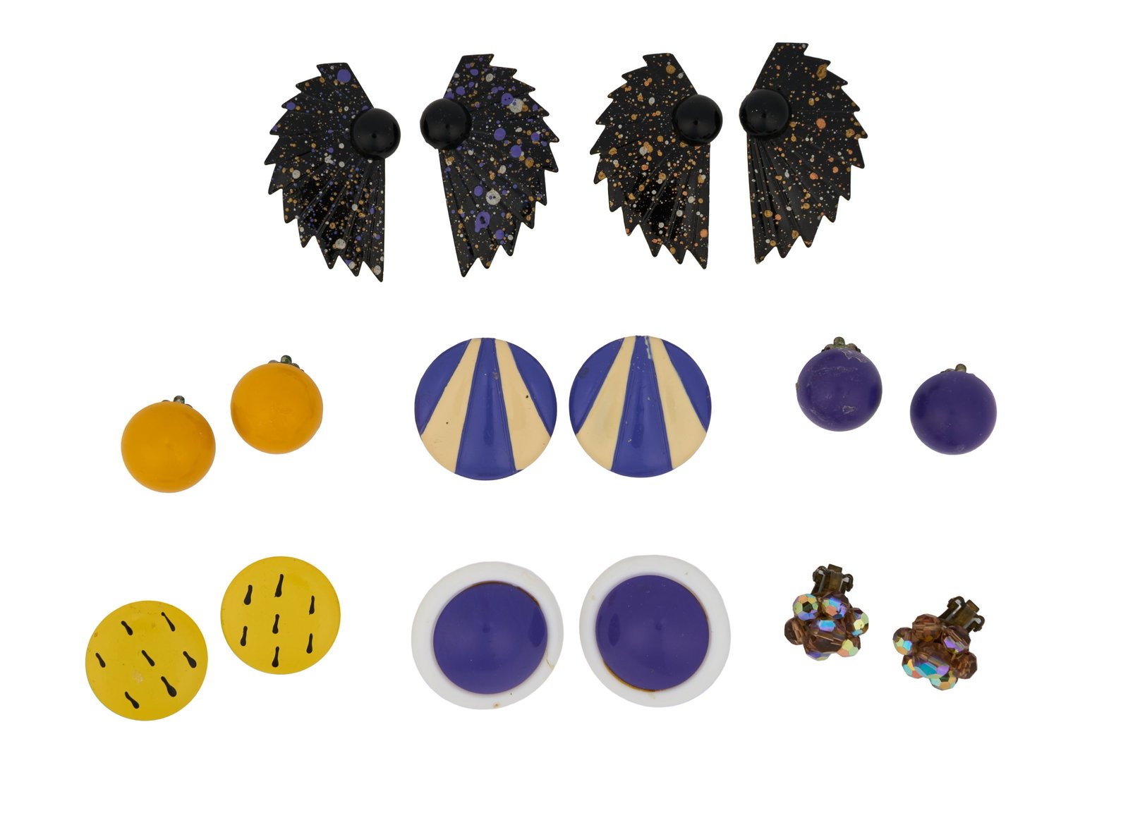 Ann-Margret | 1960s-1980s Earrings: A group of eight pairs; all costume pieces made of either plastic or metal all clip backs; three pairs are from the 1960s and five pairs are very much from the 1980s.