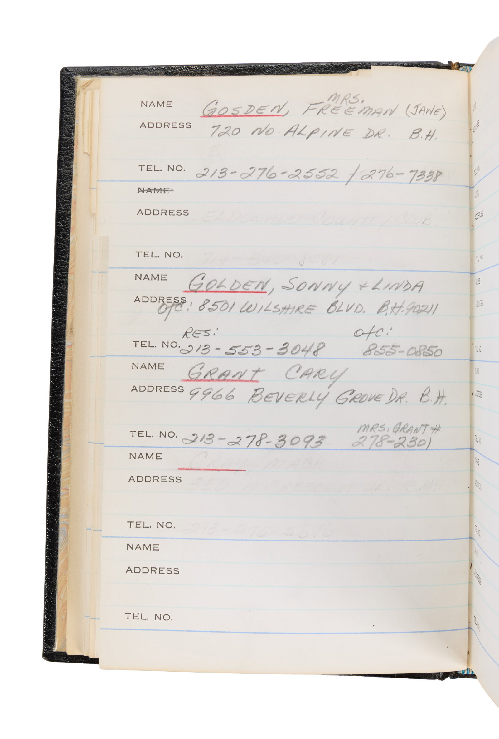 Frank Sinatra | 1980s Address Book - 4