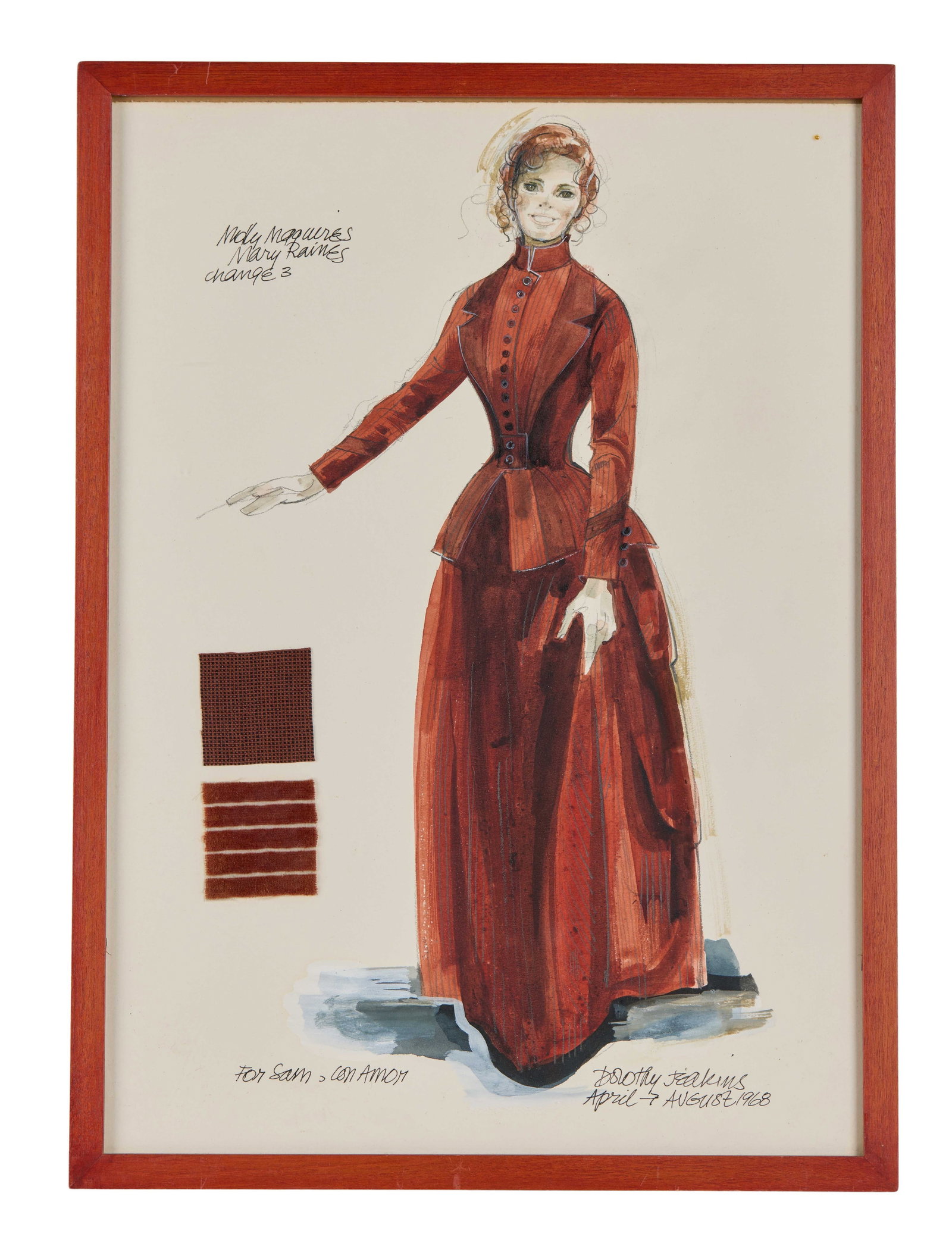 Samanth Eggar | 1970 "The Molly Maguires" Costume Illustration with Martin Ritt Signed Photo (1 of 11)