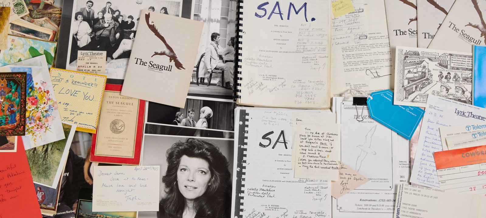 Samantha Eggar | 1985 "The Seagull" Annotated Scripts and Production Materials: A group of three scripts, production materials, and ephemera from two productions of The Seagull in which Samantha Eggar starred: The Lyric Hammersmith and Oxford Playhouse Company's 1984 production,