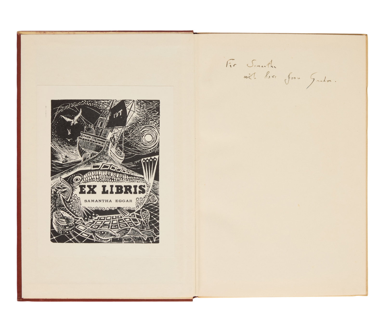 Samantha Eggar | 1960s Graham Greene Signed "The Living Room" Book: A hardcover edition of The Living Room by Graham Greene (London: Heinemann, 1953), signed and inscribed in pencil to Samantha Eggar by the author on the endpaper. He writes: "For Samantha / with love