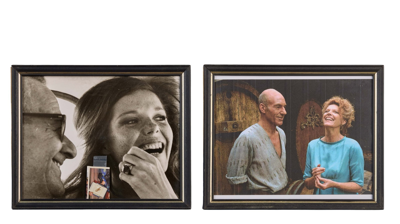Samantha Eggar | 19 Framed Photos of Famous Friends and Colleagues: A group of 19 framed photographs of Samantha Eggar's famous friends and colleagues, which decorated her home. Most of the images are candid shots of the celebrities with Eggar. Eggar has annotated