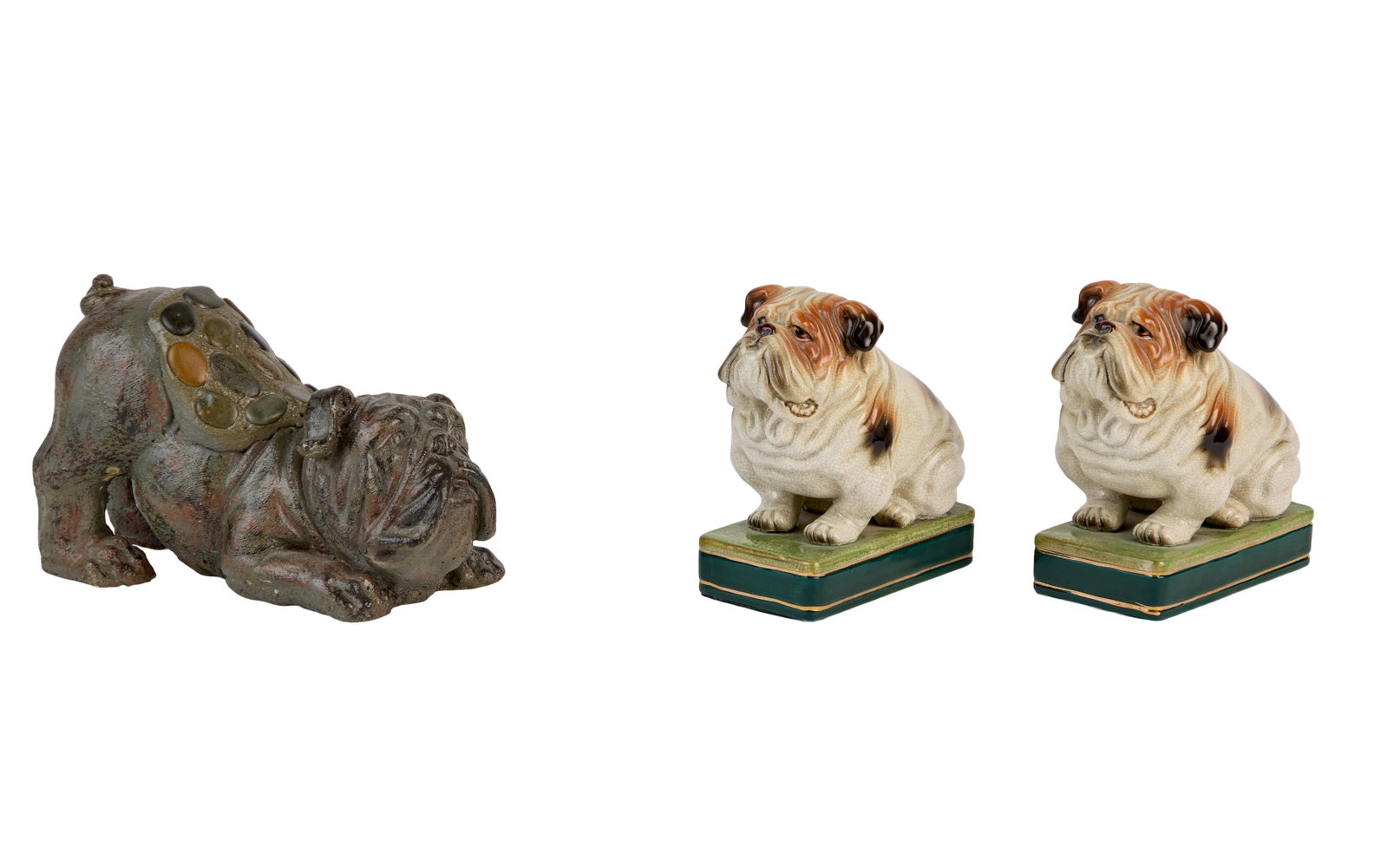 Samantha Eggar | Bronze Bulldog Doorstop with Bookends (1 of 7)