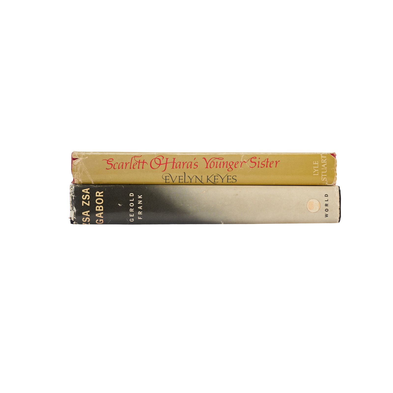 Zsa Zsa Gabor and Evelyn Keyes | Inscribed Autobiographies to Lawrence Grobel: FRANK, GEROLD; GABOR, ZSA ZSA. Zsa Zsa Gabor: My Story Written for Me by Gerold Frank. Cleveland: The World Publishing Company, 1960. 8vo. Original cloth, clipped dust jacket. Toning and shelf wear