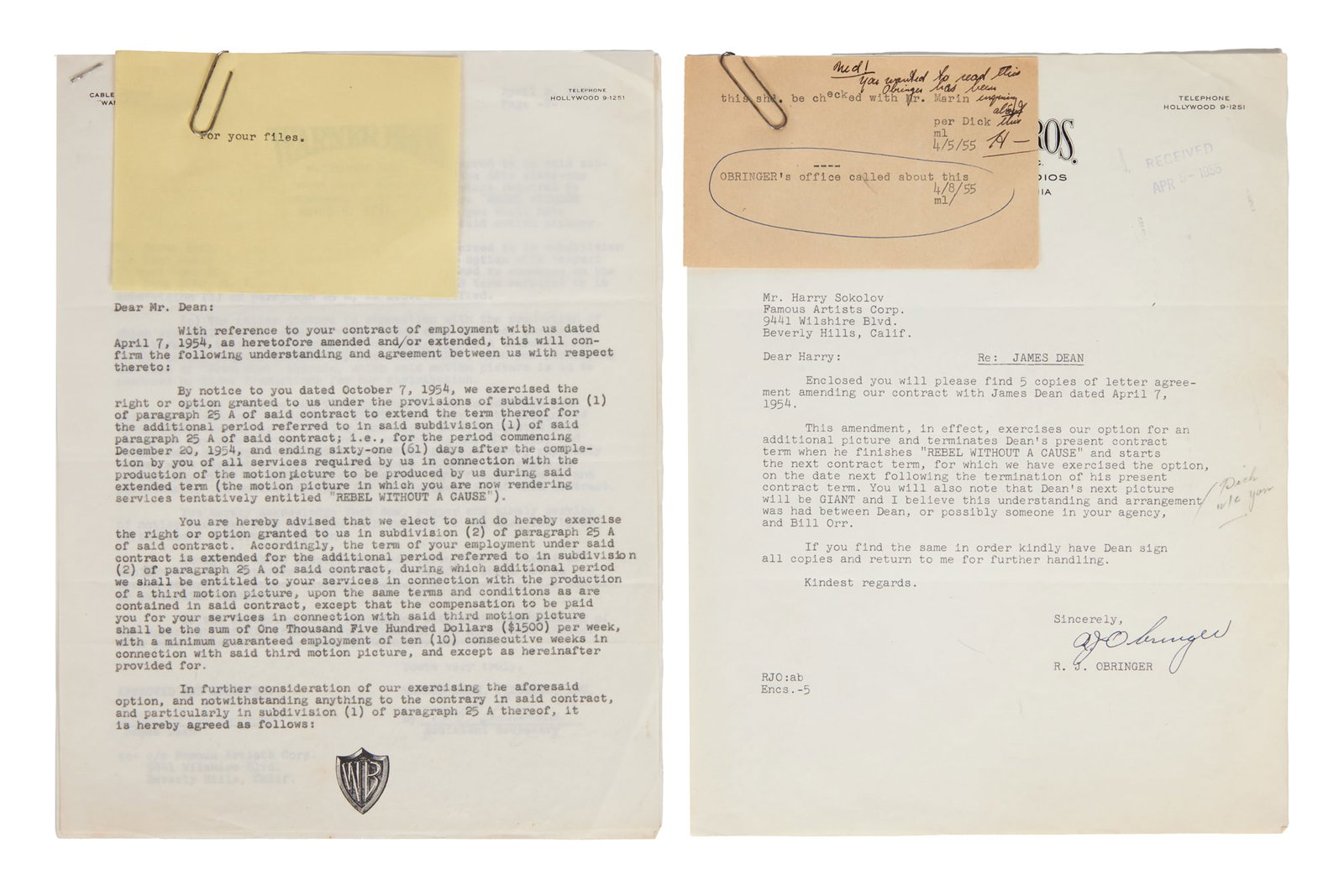James Dean | Signed 1955 "Giant" Contract  - 2
