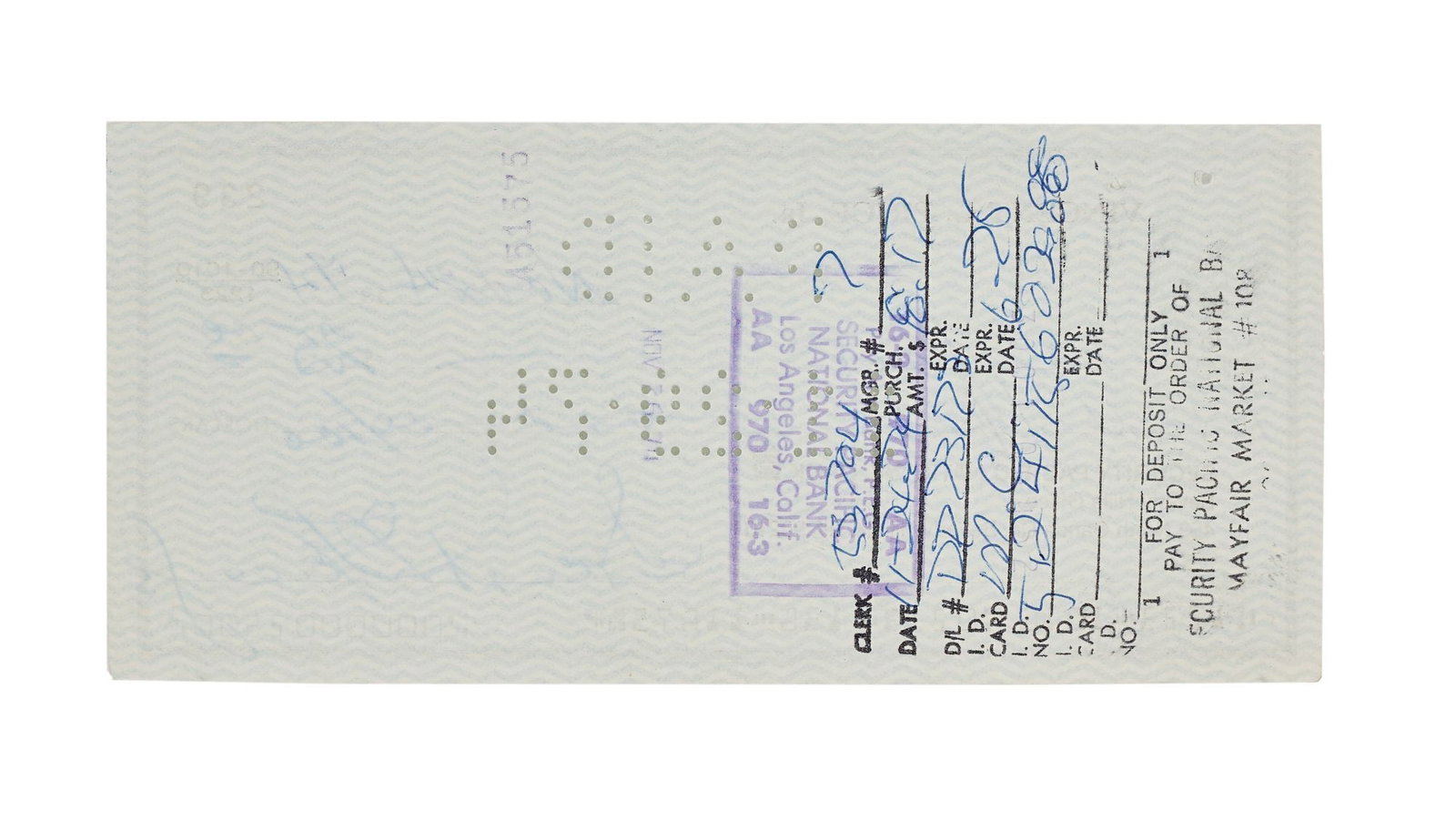 Vincent Price | Signed Check - 2