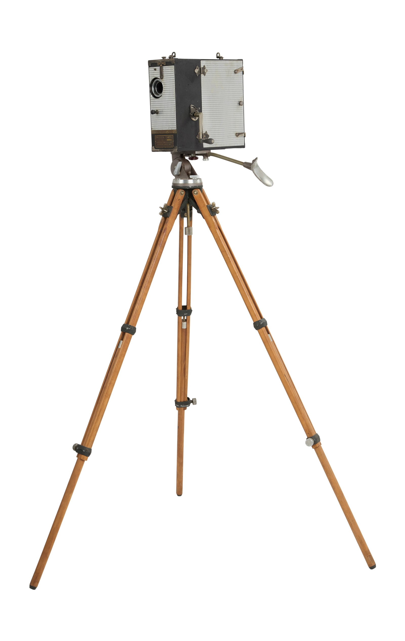 Buster Keaton | Camera and Tripod: A vintage 35mm camera and tripod reportedly owned by American actor, comedian, and filmmaker Joseph Frank "Buster" Keaton. A vintage original Universal "Model A" hand-crank 35mm camera, circa 1920s,