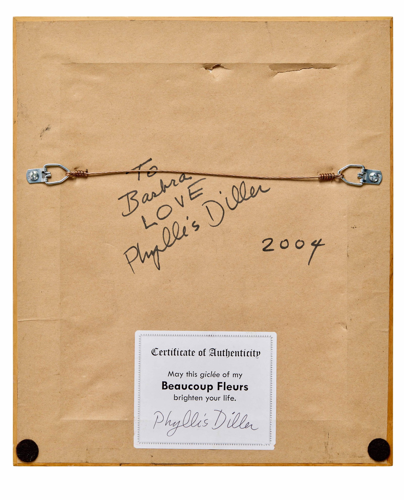 Phyllis Diller | Signed Framed "Beaucoup Fleurs" Print - 5