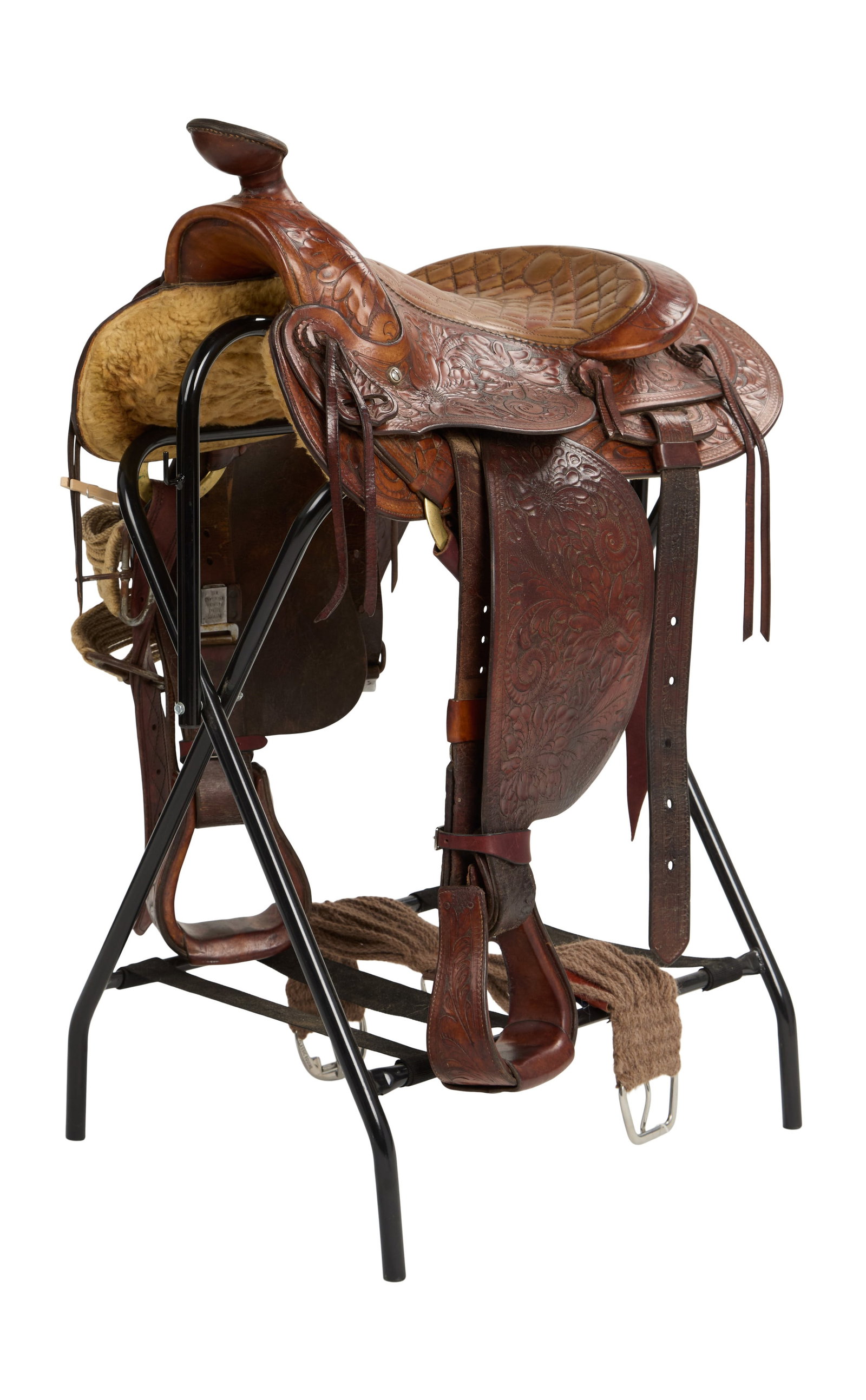 Gunsmoke | Miss Kitty (Amanda Blake) Leather Saddle: CBS, 1955-1975. A leather saddle that belonged to the iconic Miss Kitty Russel (Amanda Blake) on the beloved TV Western. Though Miss Kitty was often seen elegantly riding side saddle, this is a