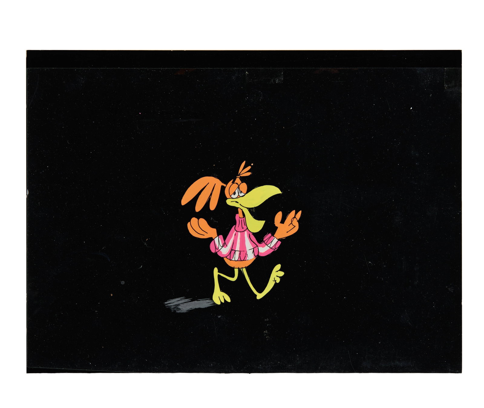 Cocoa Puffs | "Sonny" Cuckoo Bird Animation Cel: A color animation cel from the long-running General Mills Cocoa Puffs advertising campaign featuring "Sonny," the Cocoa Puffs Cuckoo. Actor and comedian Chuck McCann (1934-2018) was the voice of
