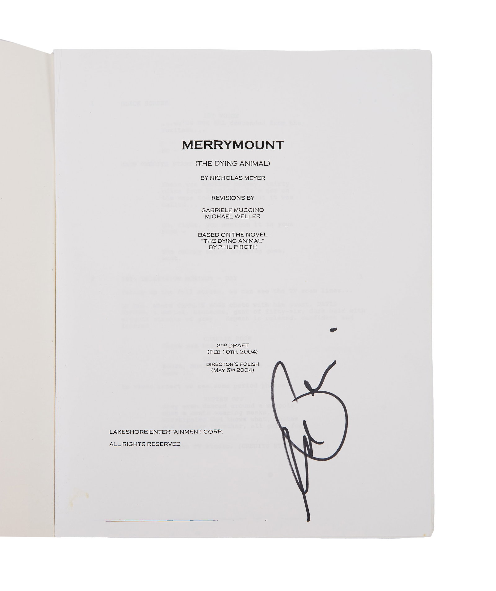 Al Pacino | Signed Elegy "Merrymount" Screenplay (1 of 5)