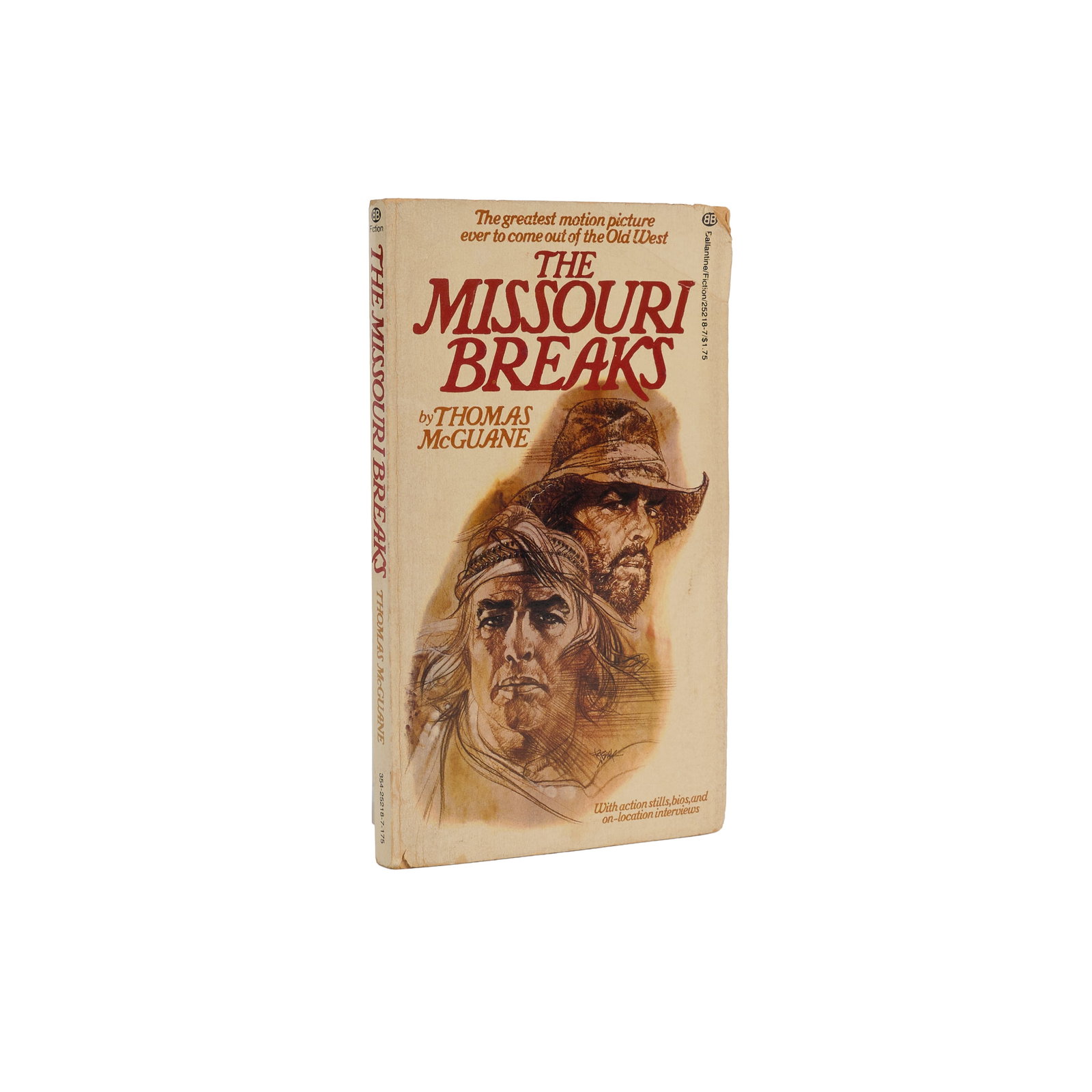 Jack Nicholson | Signed Edition of The Missouri Breaks: McGUANE, THOMAS. The Missouri Breaks. New York: Ballantine Books, 1976. 12mo. Softcover. Toning and shelf wear to cover; creasing and small corner loss in upper right corner of front cover. Spine in