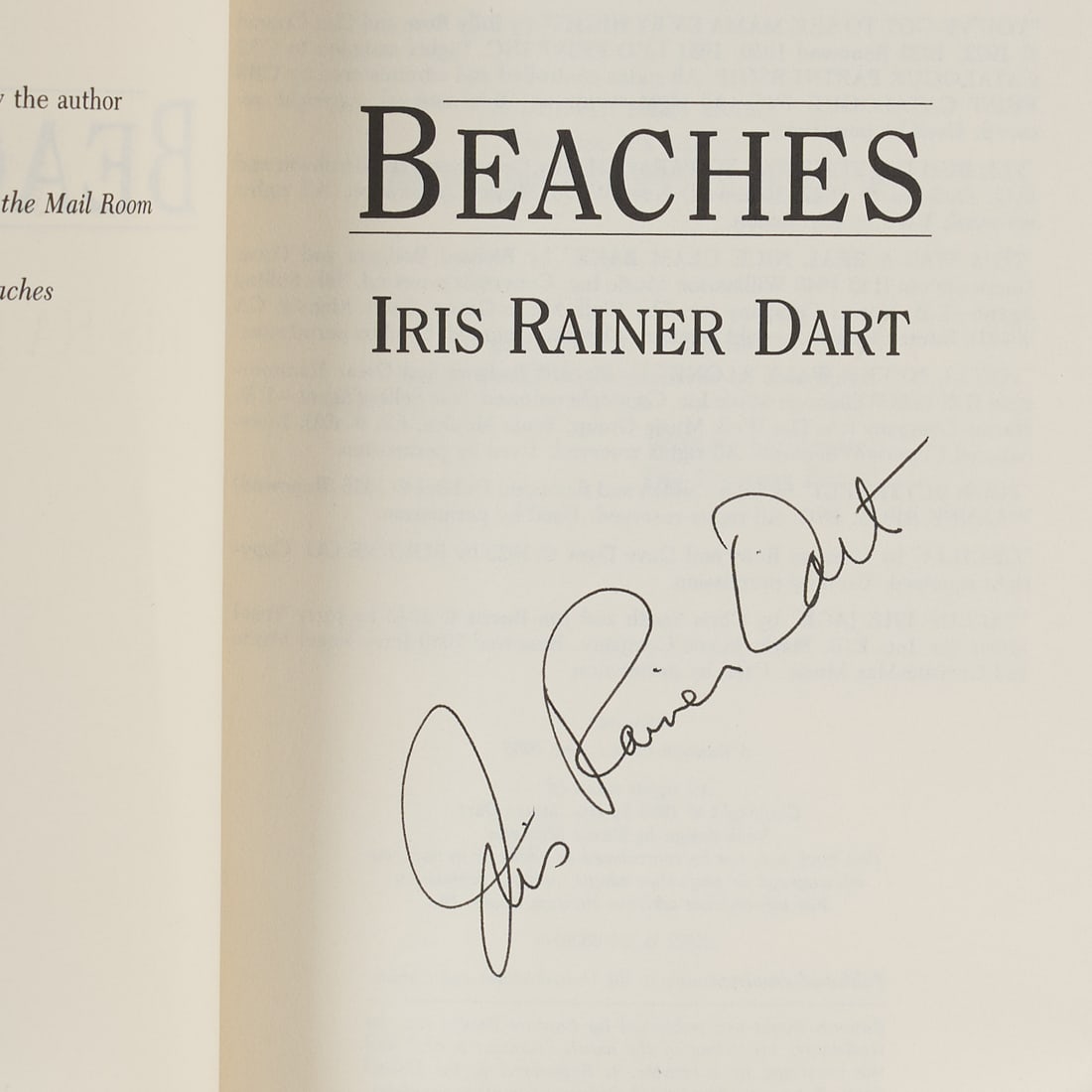 Beaches | Copy Signed by Iris Rainer Dart - 2