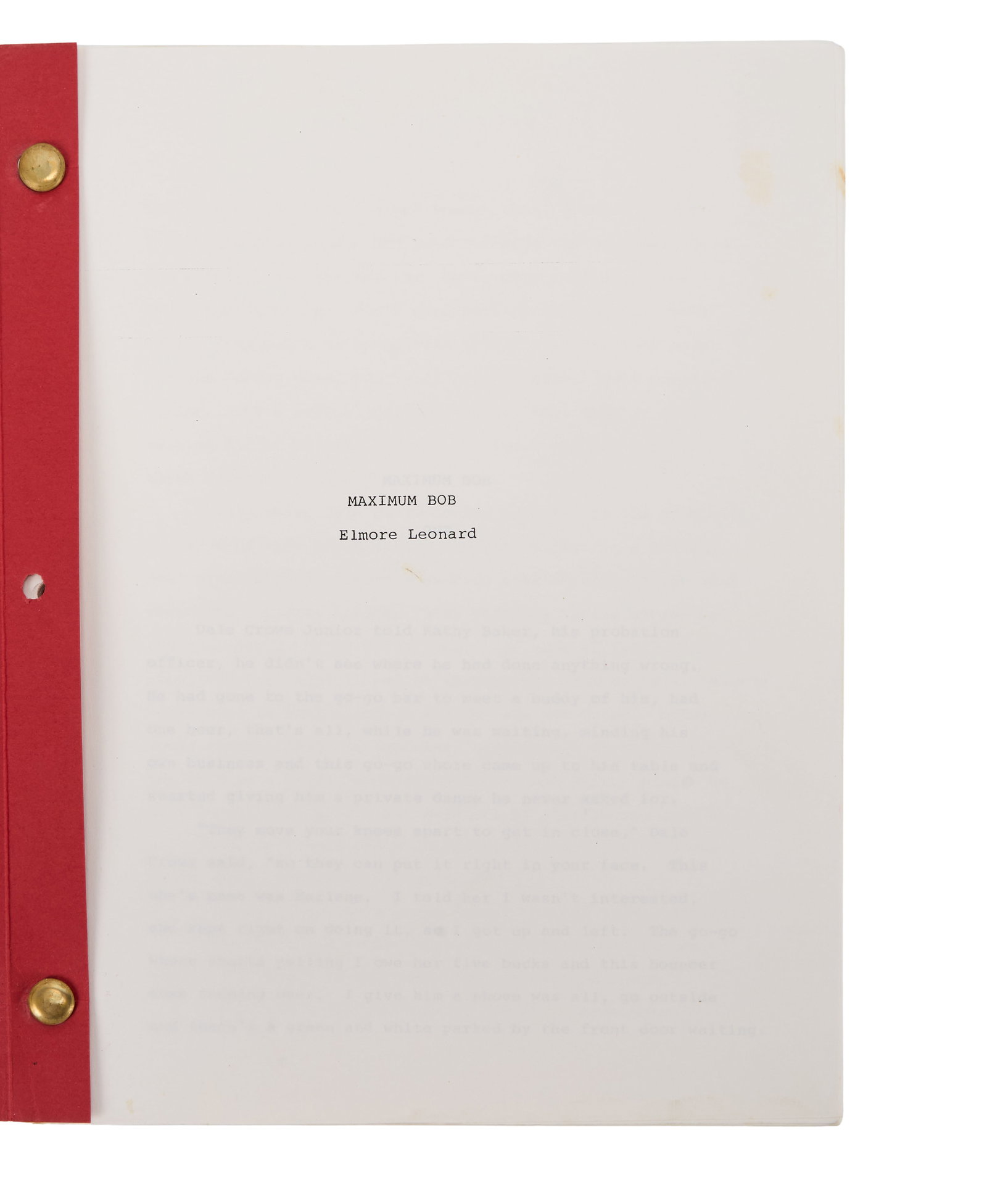 Elmore Leonard | Swanson "Maximum Bob" Manuscript - 3