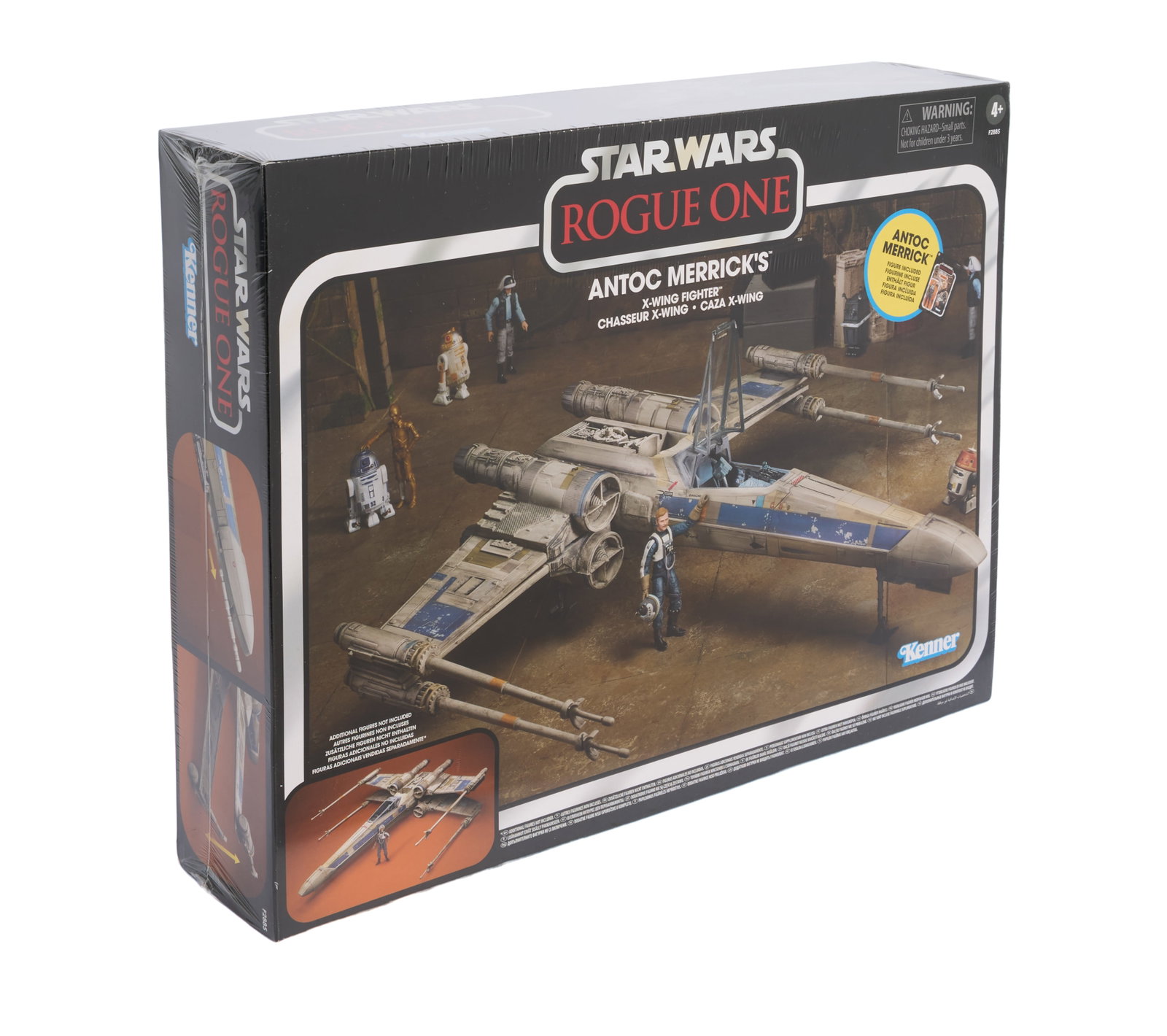 Star Wars: Rogue One | Antoc Merrick's X-wing Collectible: An Antoc Merrick action figure and a scale model of a Blue X-wing, as depicted in Rogue One: A Star Wars Story (Walt Disney Studios Motion Pictures, 2016). This collectible, still sealed in its