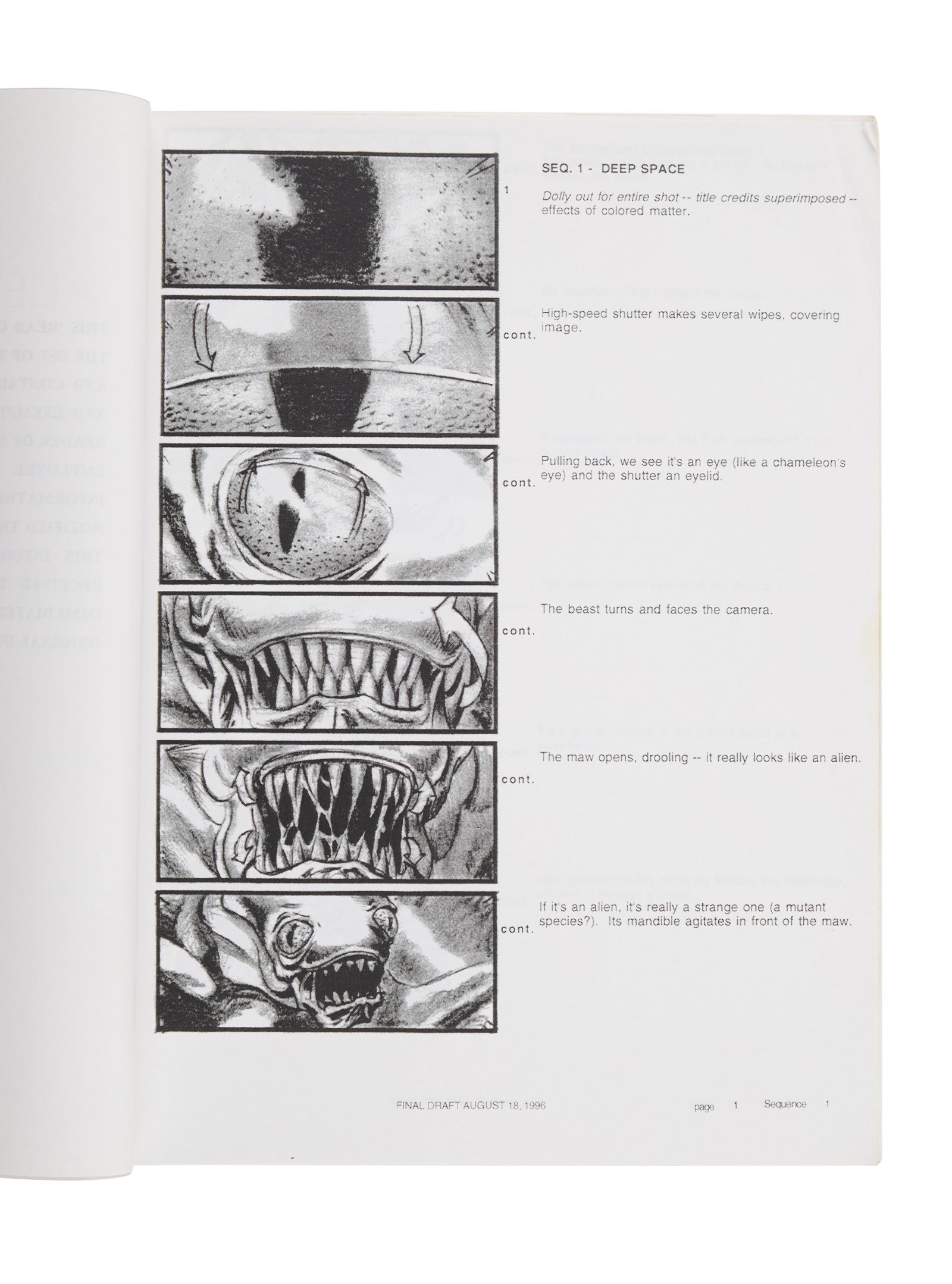 Alien: Resurrection | Production Script with Storyboards - 2