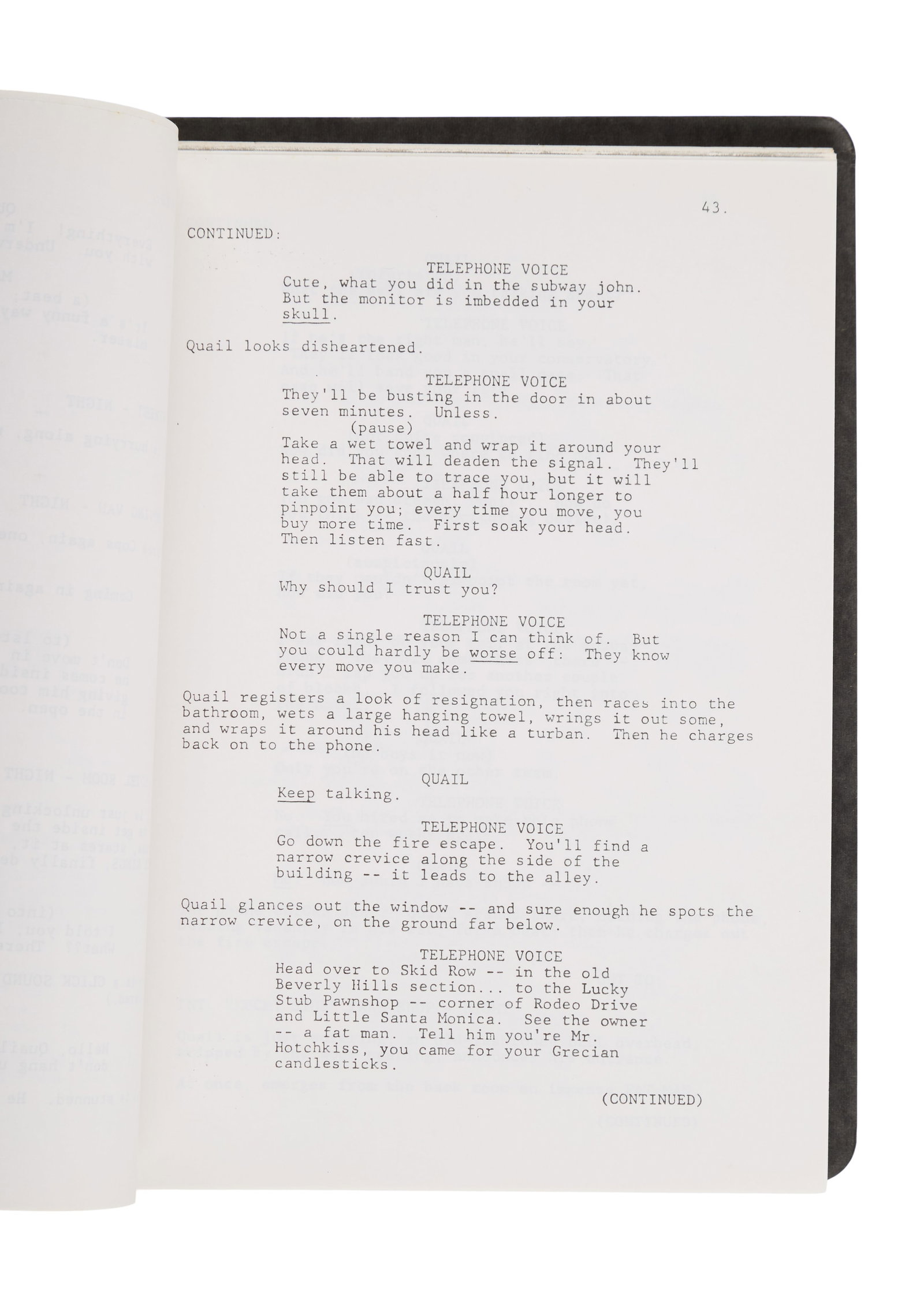 Total Recall | Production Script - 3