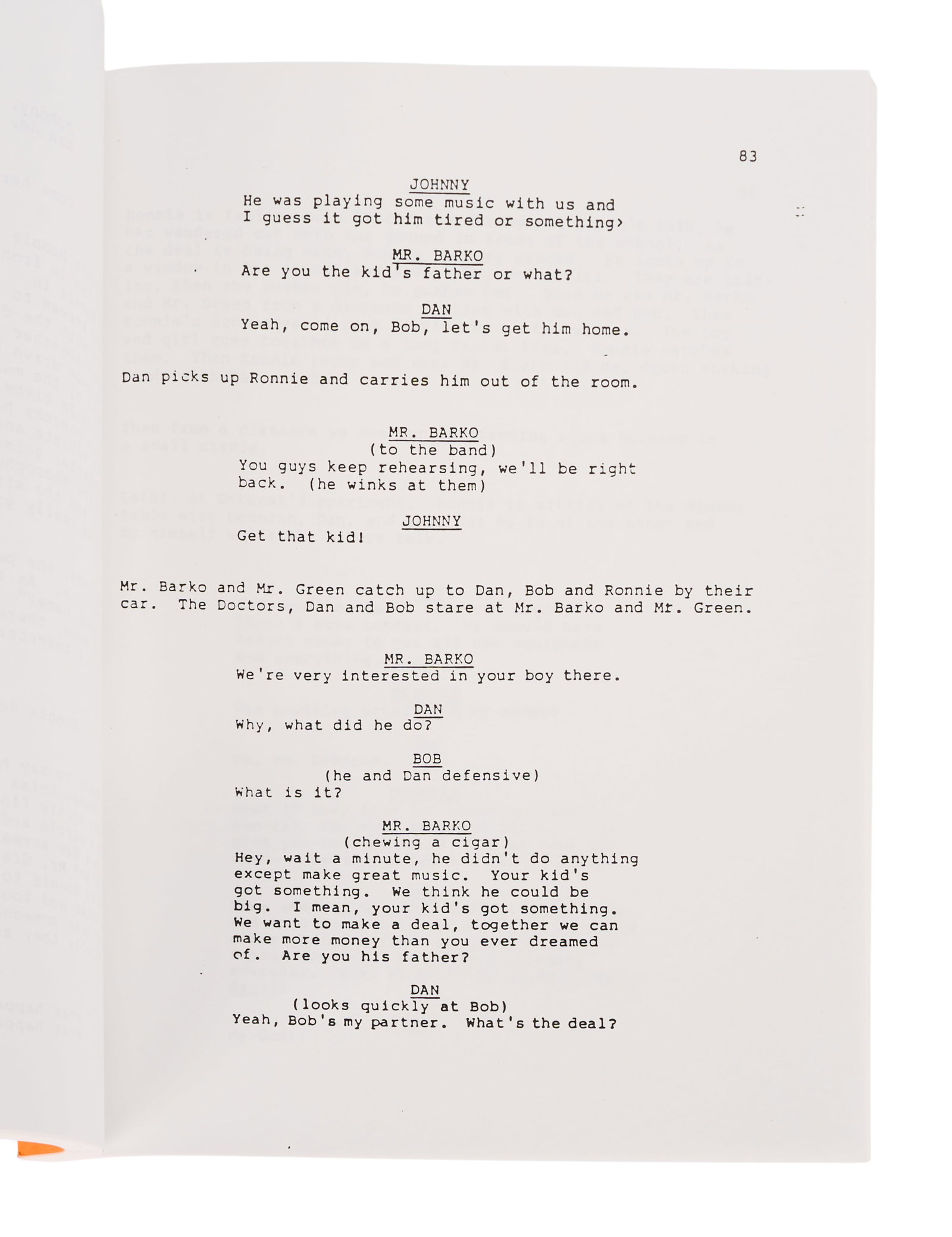 David Lynch | "Ronnie Rocket" Script - 3