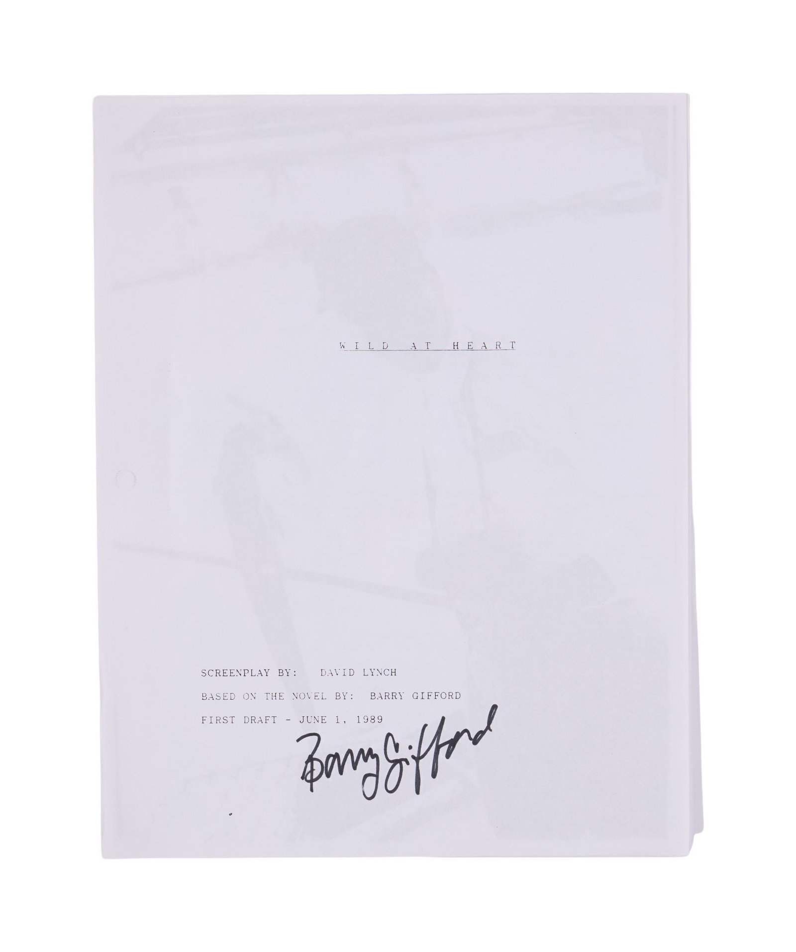 Wild at Heart | Rare First Draft Script and Revised First Draft Script Each Signed by Barry Gifford - 2