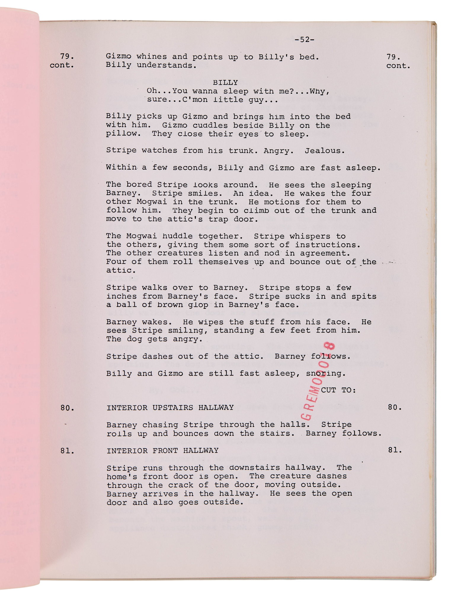 Gremlins | 1983 Production Script with "Rough Cut" Scenes - 3