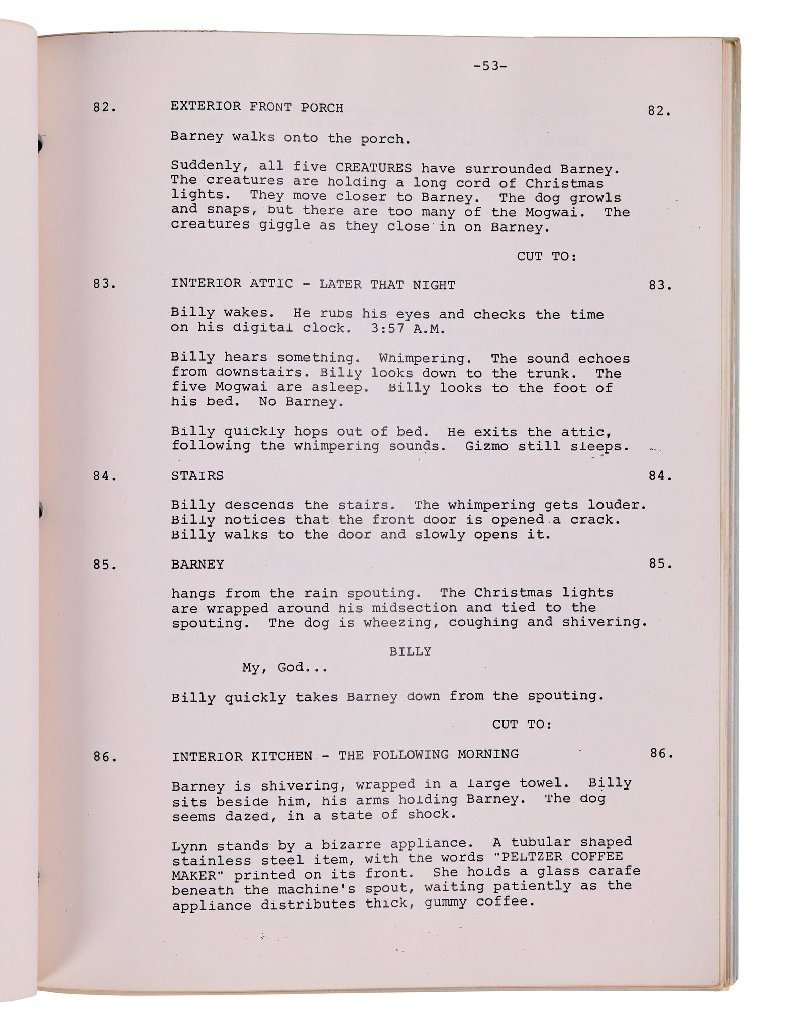 Gremlins | 1983 Production Script with "Rough Cut" Scenes - 4