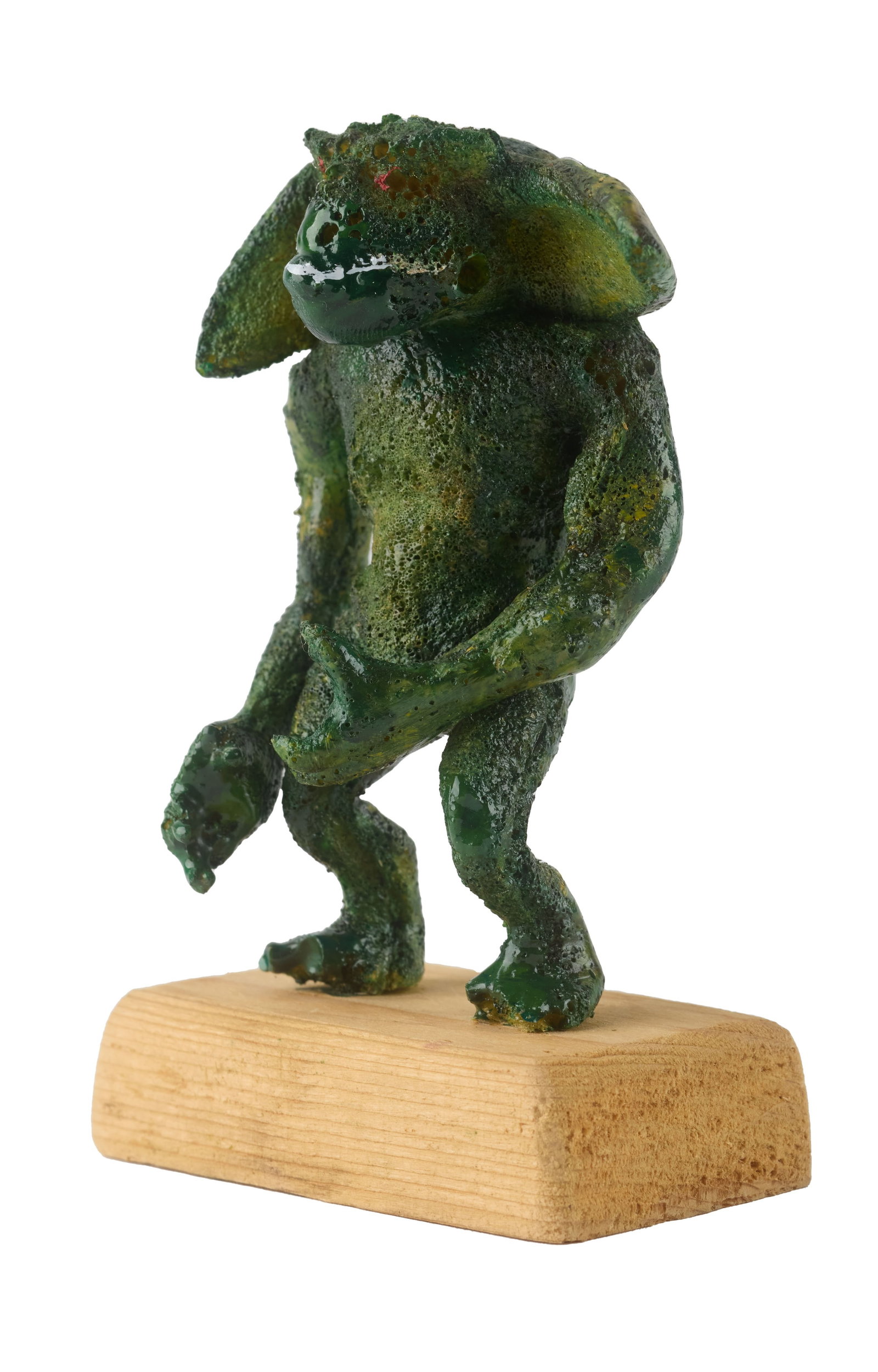 Gremlins 2: The New Batch | Gremlin Maquette: A Gremlin maquette from the production of the anarchic sequel Gremlins 2: The New Batch (Warner Bros, 1990). The maquette is comprised of carved foam that has been painted green, with red and white